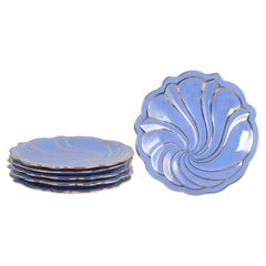 Arthur Percy for Upsala Ekeby. Set of six ceramic "Safir" plates. Mid-20th C.