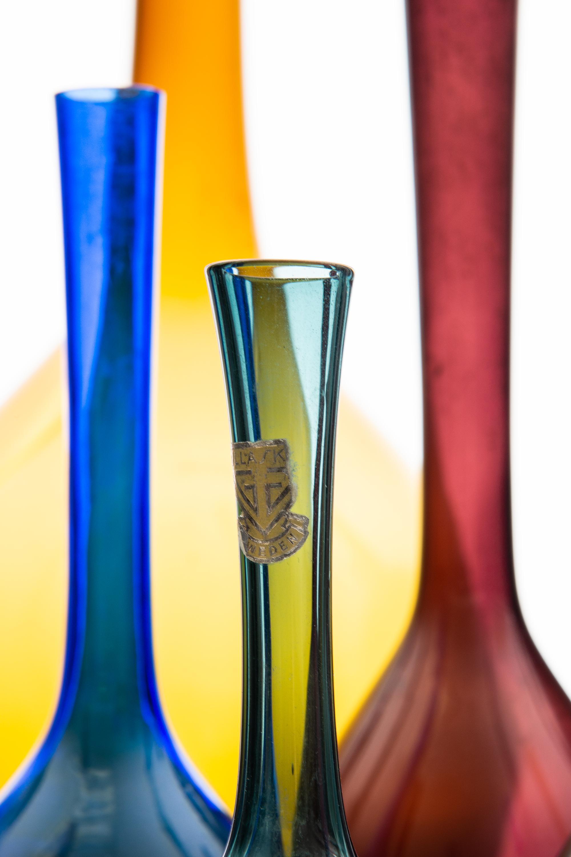 Scandinavian Modern Arthur Percy glass vases produced by Gullaskruf in Sweden