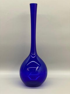 Arthur Percy Gullaskruf Tall Cobalt Blue Glass Vase, 1960