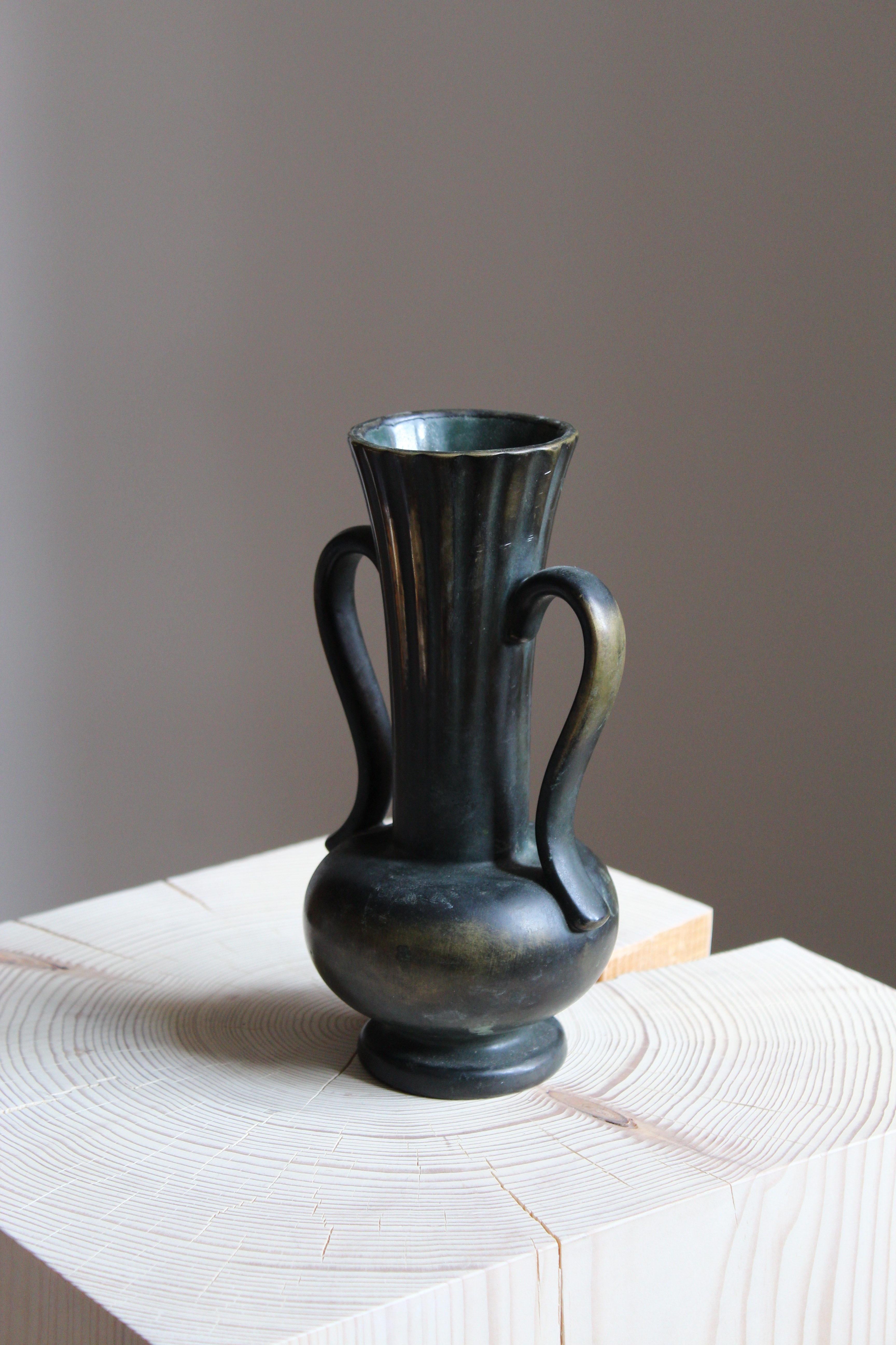 Swedish Arthur Percy, Vase, Cast Bronze, for Upsala Ekeby, Sweden, 1930s