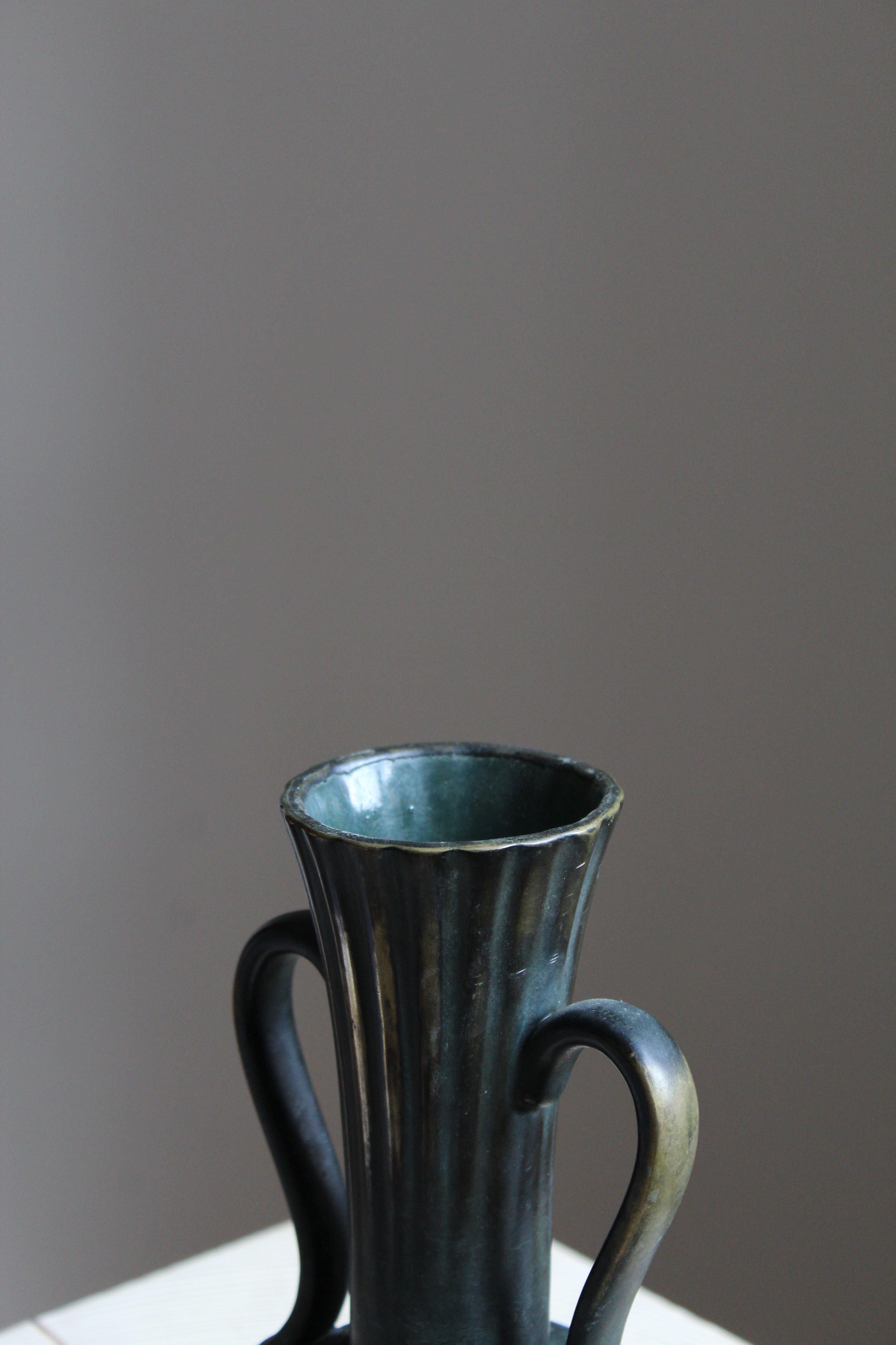 Arthur Percy, Vase, Cast Bronze, for Upsala Ekeby, Sweden, 1930s In Good Condition In High Point, NC