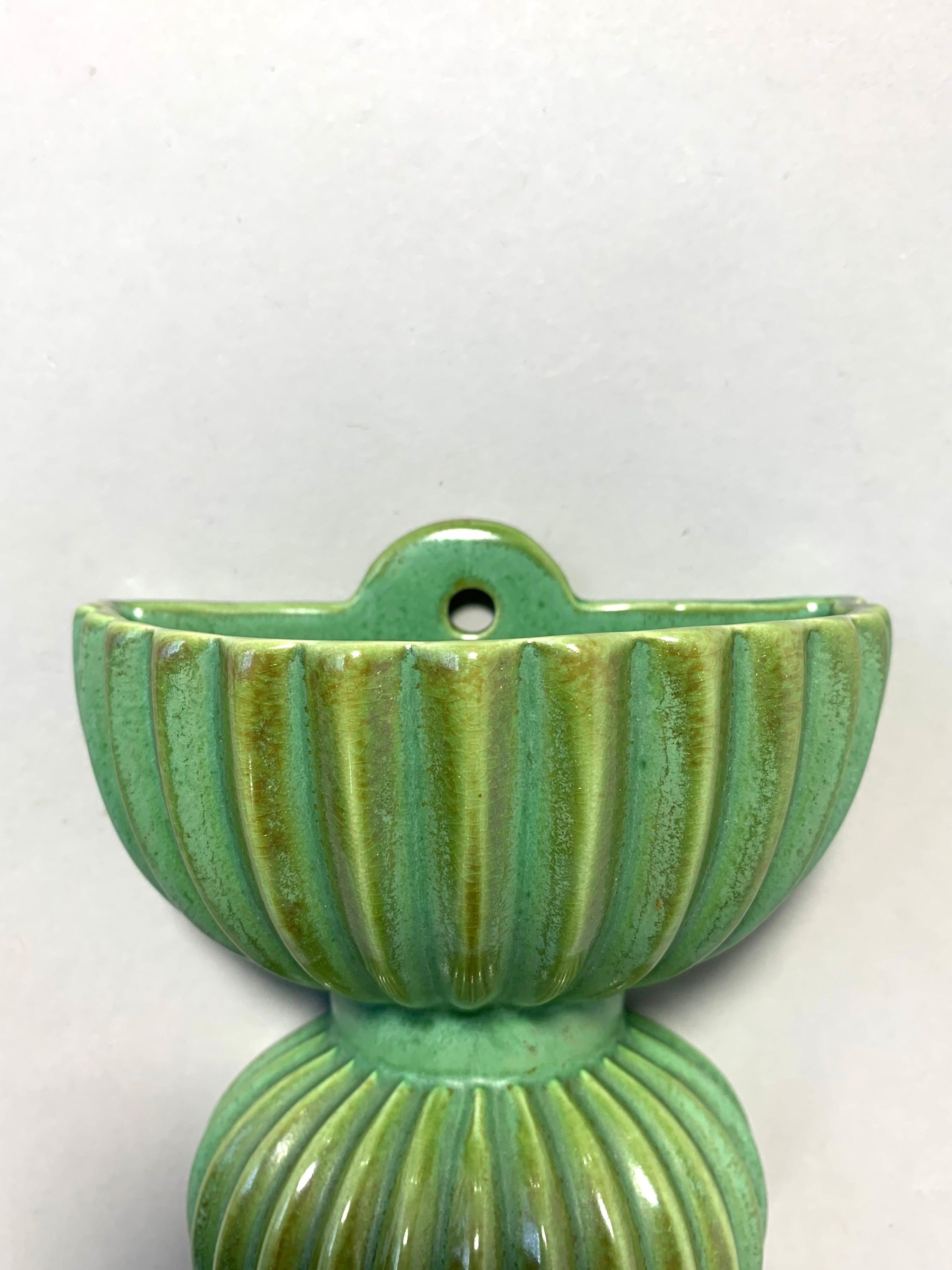 Arthur Percy Wall Vase Gefle Porcelain Sweden Celadon Green Glaze, 1930s 2