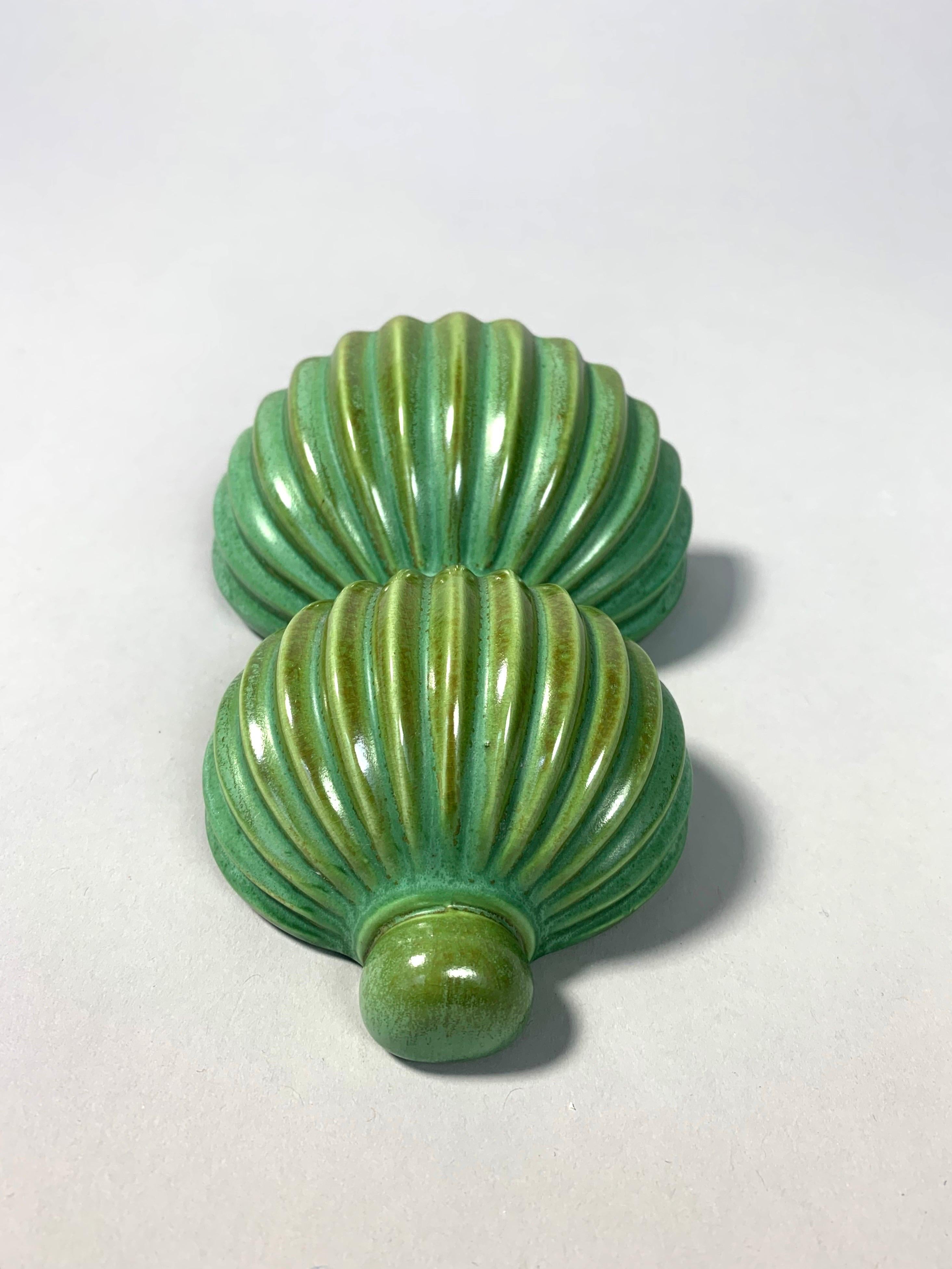 Arthur Percy Wall Vase Gefle Porcelain Sweden Celadon Green Glaze, 1930s In Good Condition In Basel, BS