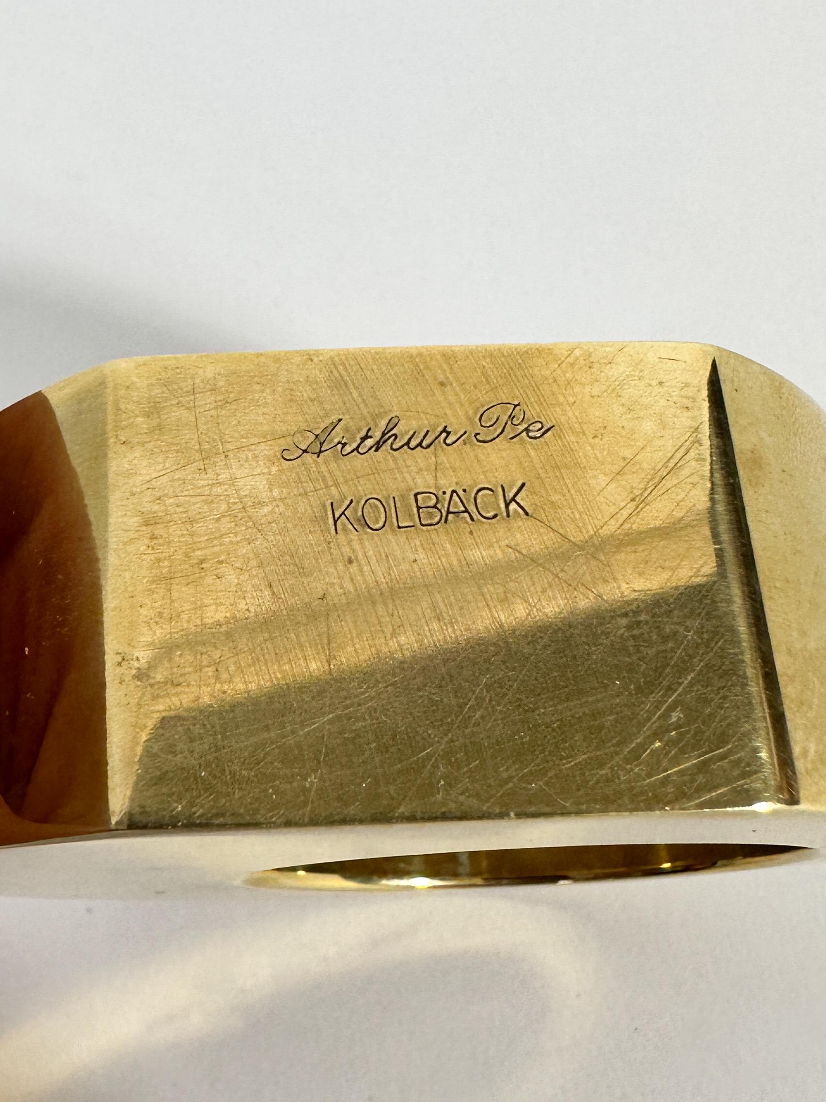 Arthur Pettersson Portacandele in ottone Arthur Pe Kolbäck Svezia 1960s in vendita 1
