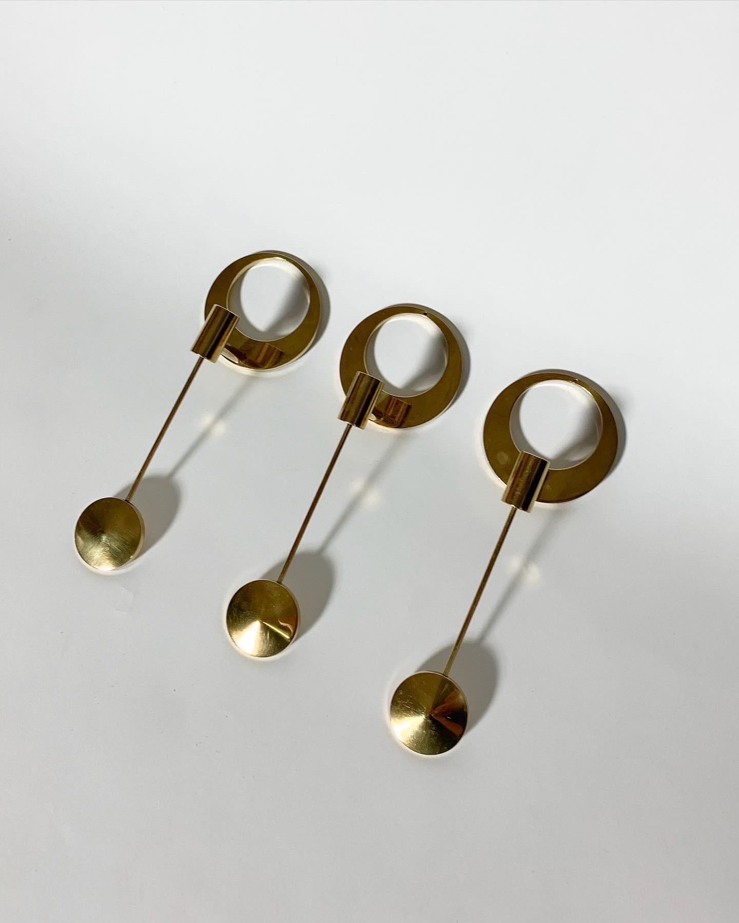 Mid-Century Modern Arthur Pettersson Wall Candle Holder Brass Kolbäck Sweden 1960s