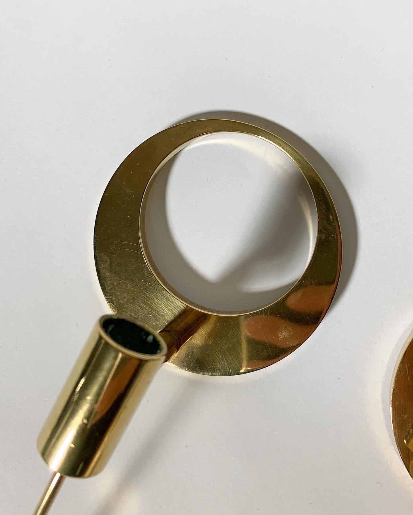 Arthur Pettersson Wall Candle Holder Brass Kolbäck Sweden 1960s In Good Condition In Basel, BS