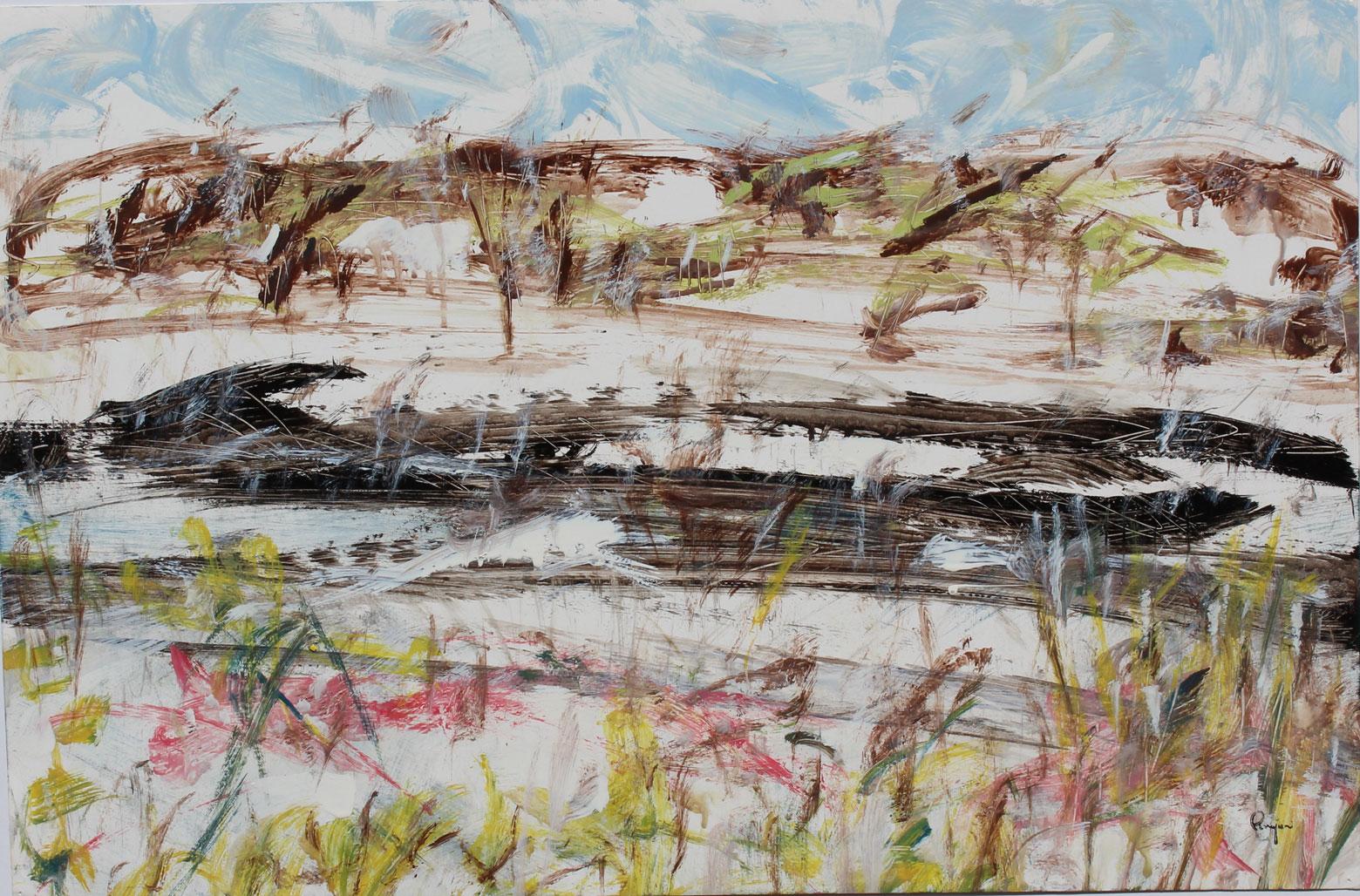 Arthur Pinajian Abstract Painting - Bellport NY, Landscape