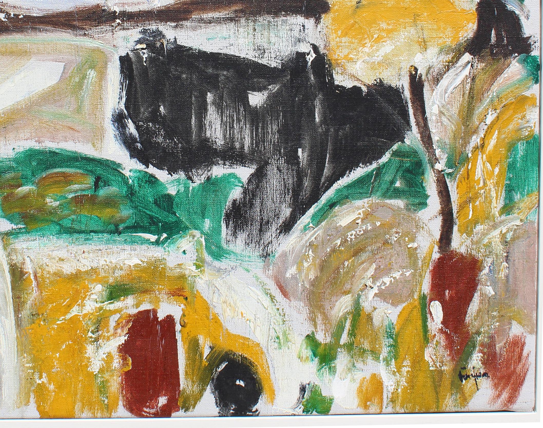 Paysage, Woodstock, New York - Expressionnisme abstrait Painting par Arthur Pinajian