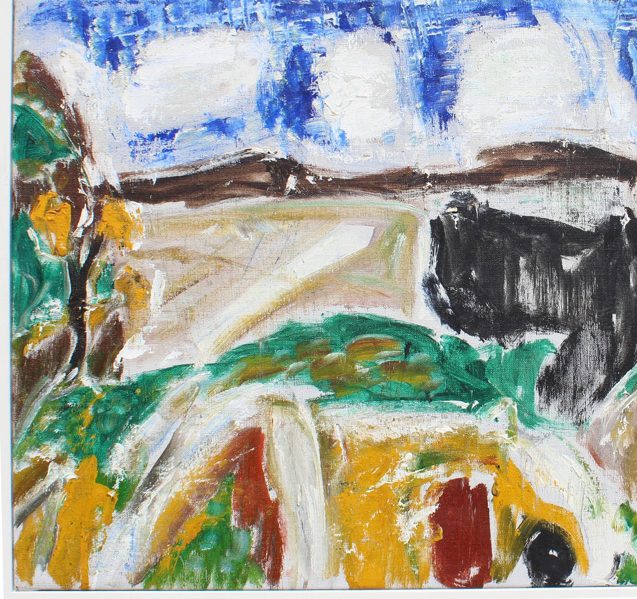 Landschaftslandschaft, Woodstock, New York (Beige), Landscape Painting, von Arthur Pinajian