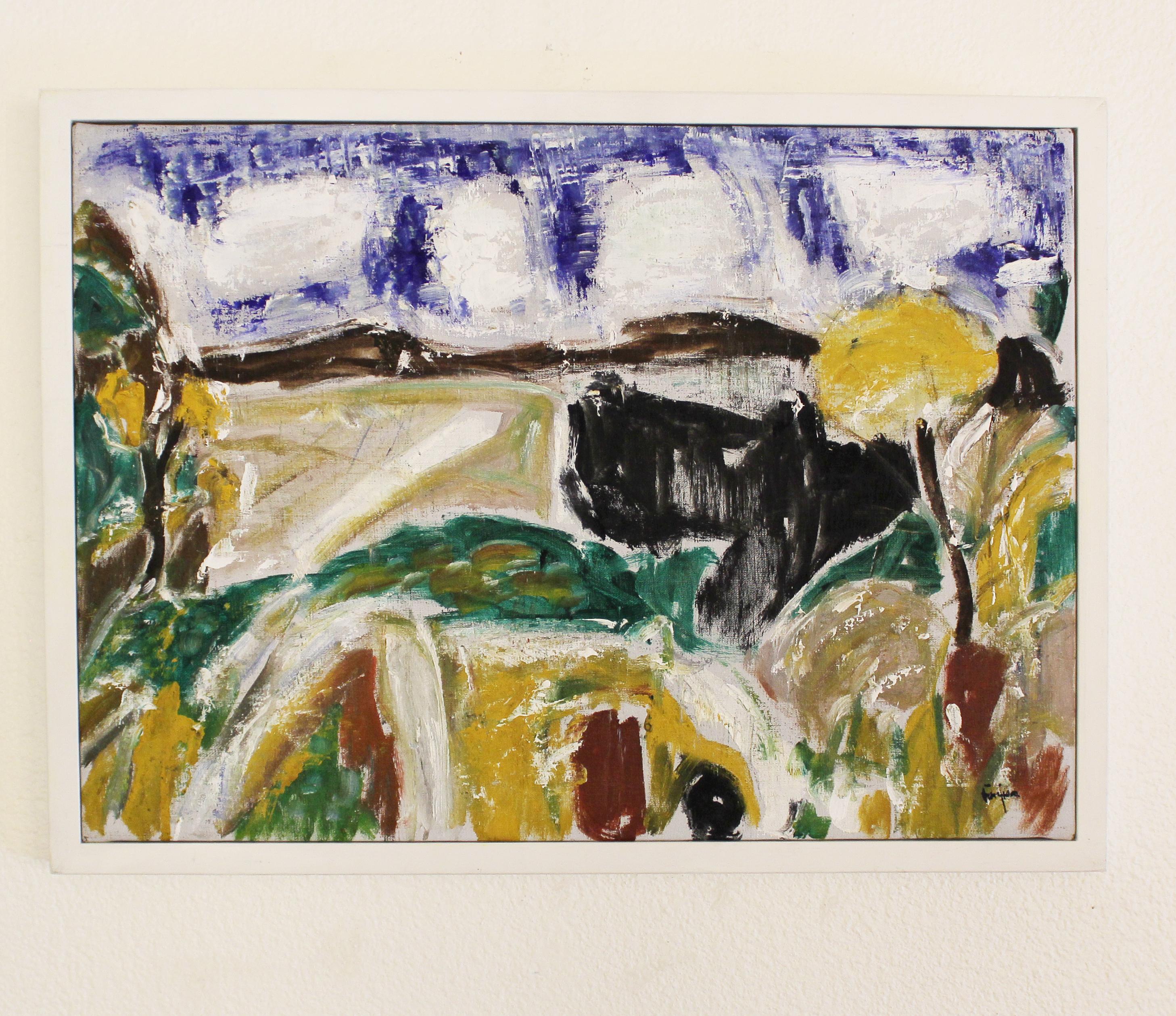 Landscape, Woodstock, New York - Abstract Expressionist Painting by Arthur Pinajian