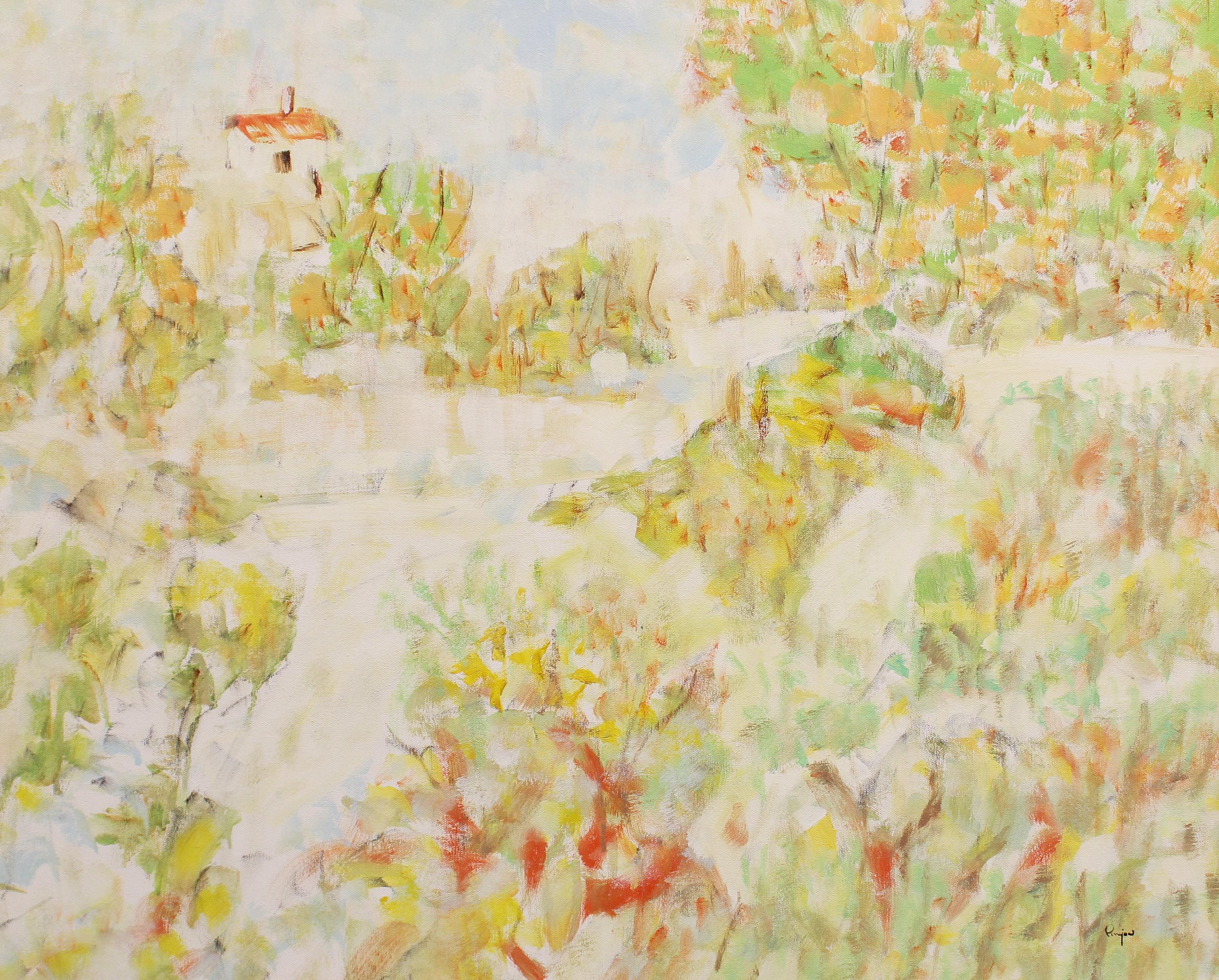 Landscape Painting di Arthur Pinajian - Il tetto rosso