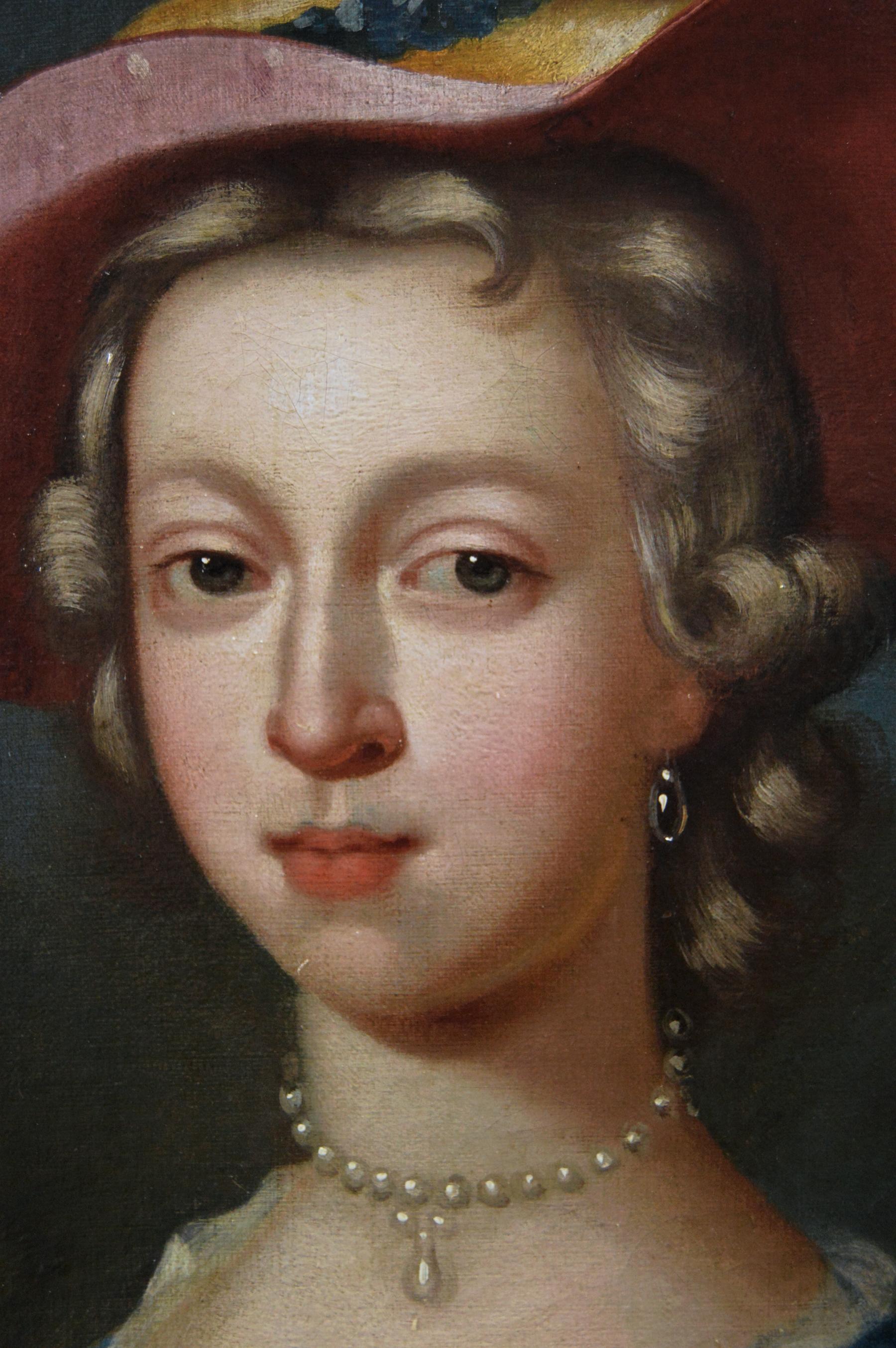 Portrait à grande échelle du 18e siècle représentant une dame avec un agneau en vente 1