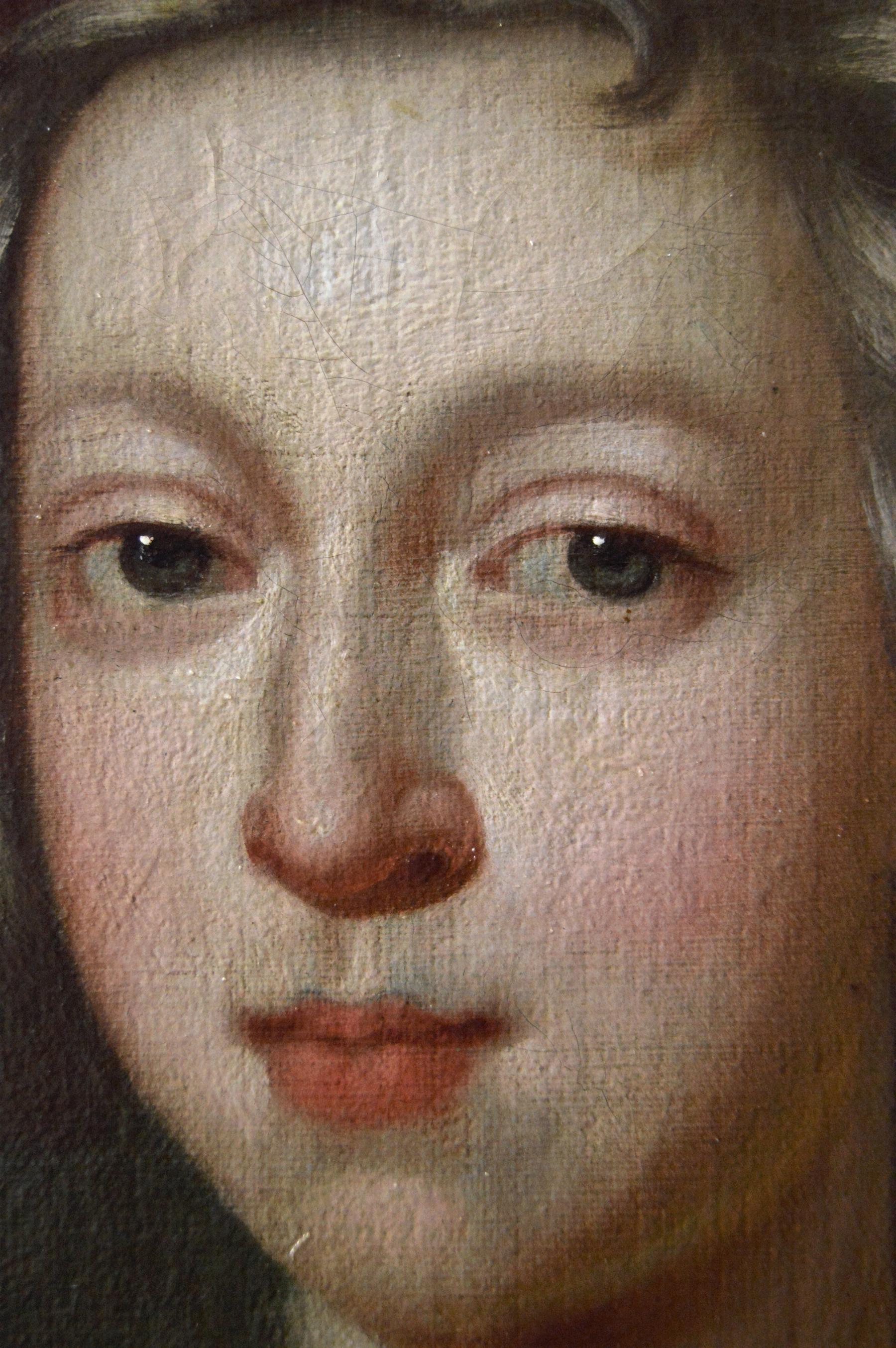 Portrait à grande échelle du 18e siècle représentant une dame avec un agneau en vente 4