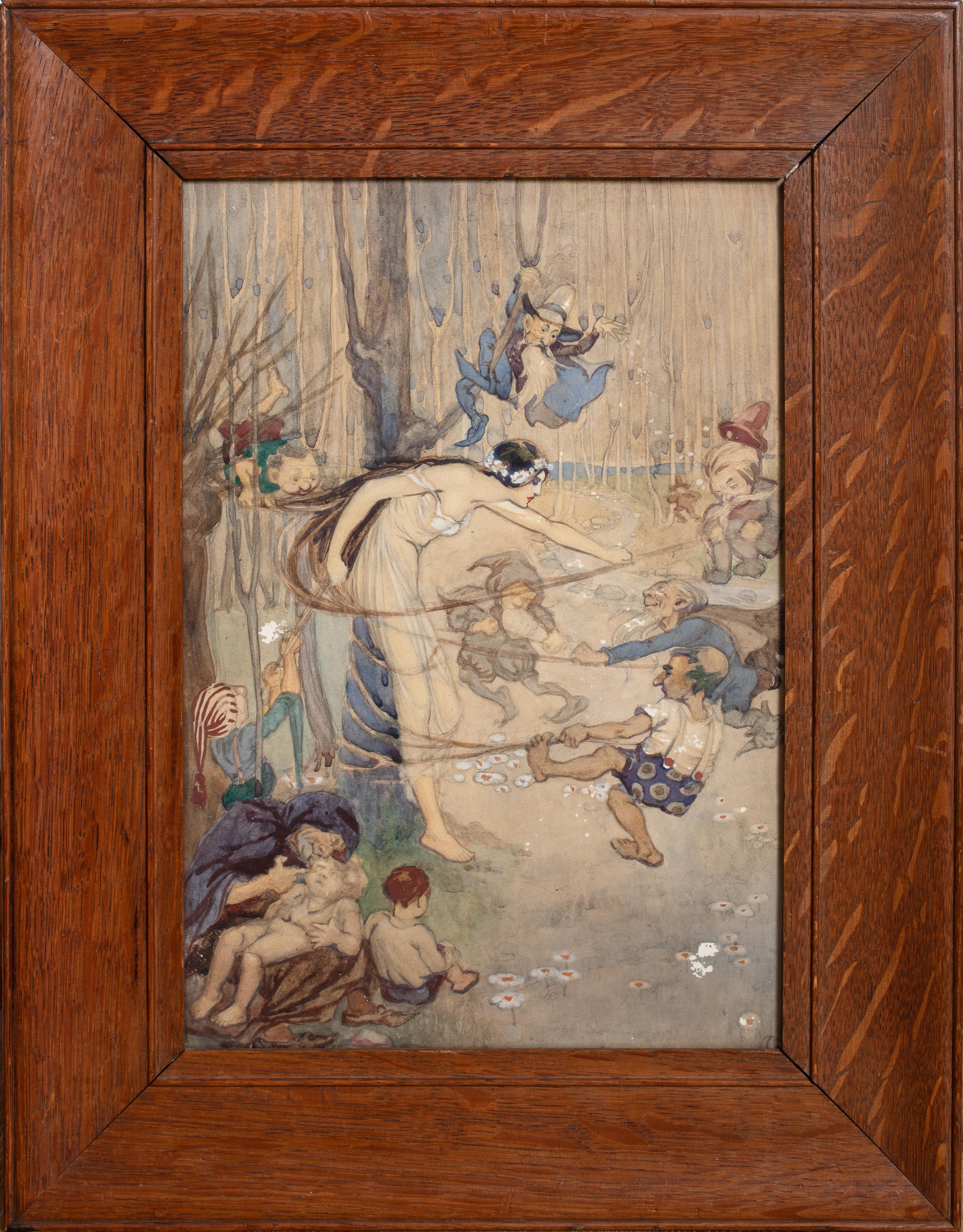 Arthur Rackham Portrait Painting - Snow White & The Seven Dwarves, early 20th Century