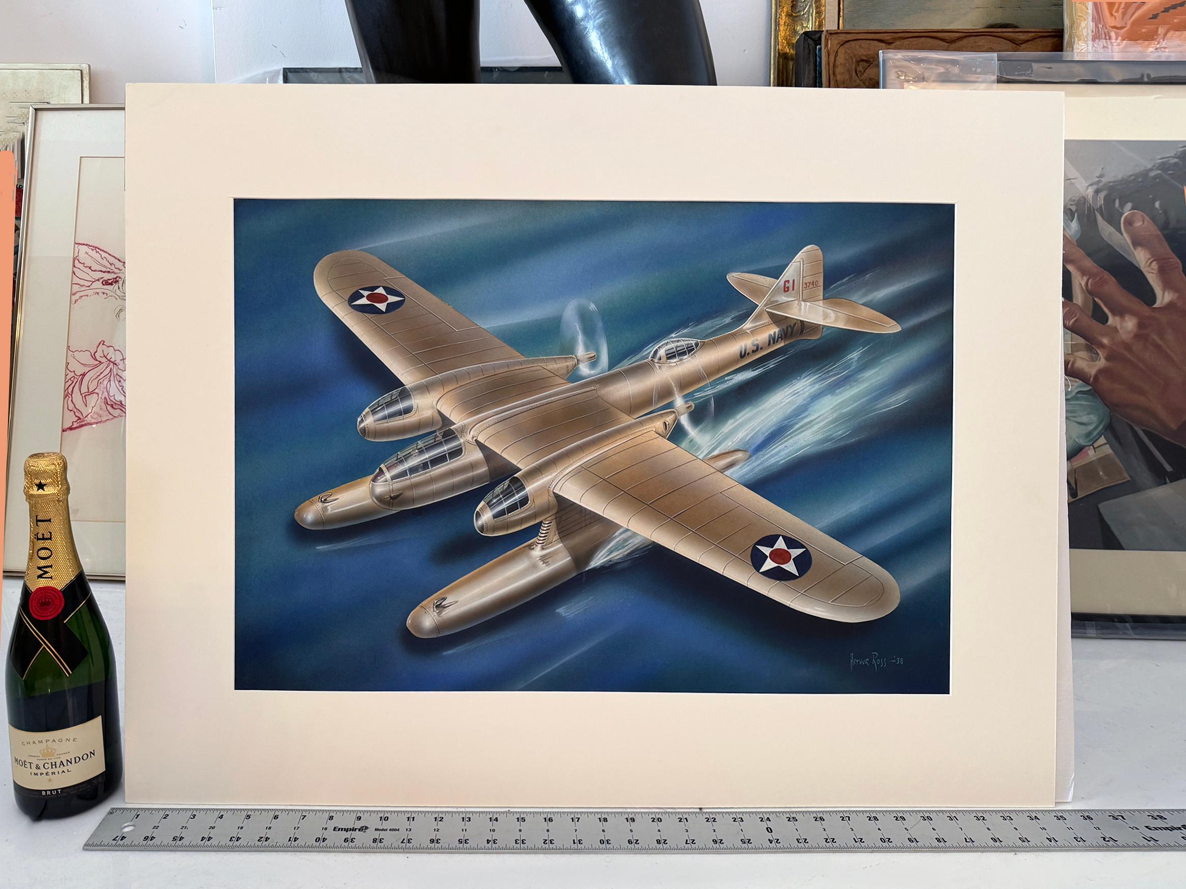 Avion de mer Art déco - Aviation Art Design - Painting de  Arthur Rosenman Ross