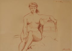 Helen - Nudo figurativo a matita della metà del XX secolo di Arthur Royce Bradbury