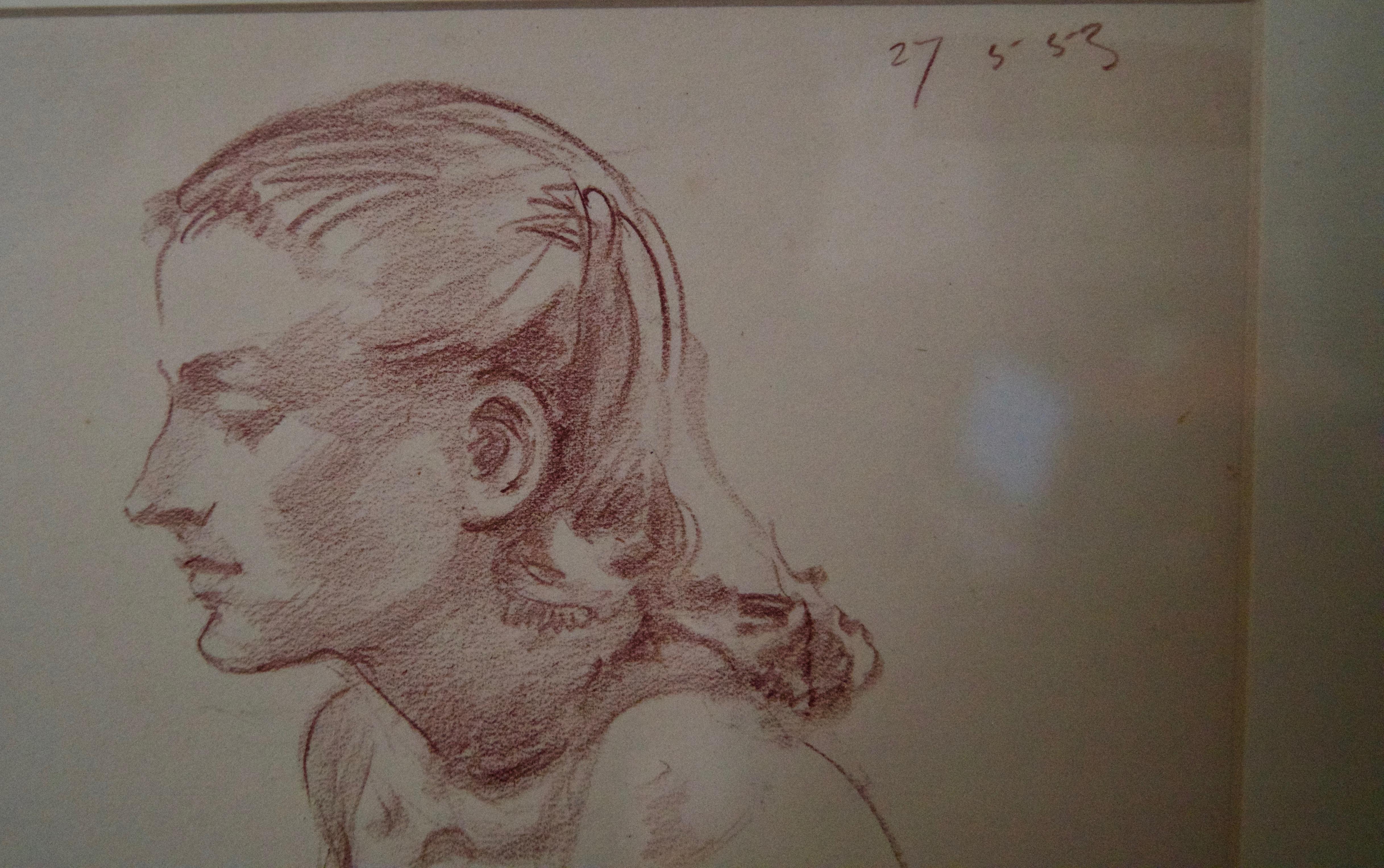 Nude Frau Stillleben - Bleistift Figuratives Stillleben einer nackten Dame von A. Bradbury (Post-Impressionismus), Painting, von Arthur Royce Bradbury