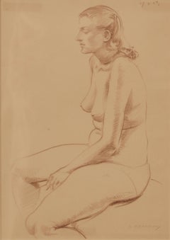 Nude Woman Still Life - Pencil Figurative Still Life of Nude Lady by A. Bradbury
