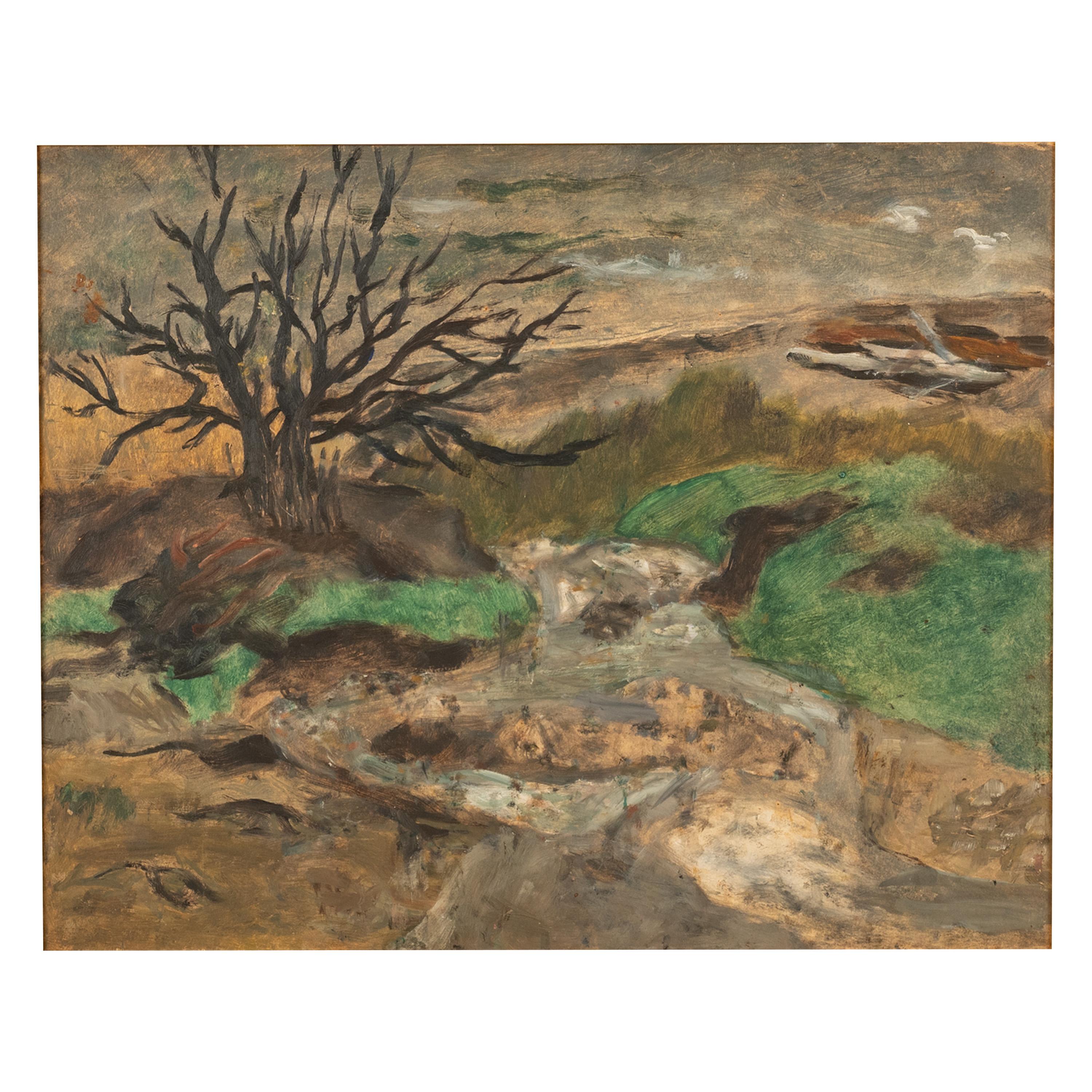 American WPA Oil painting High Desert Landscape Pacific Northwest Oregon - Painting by Arthur Runquist