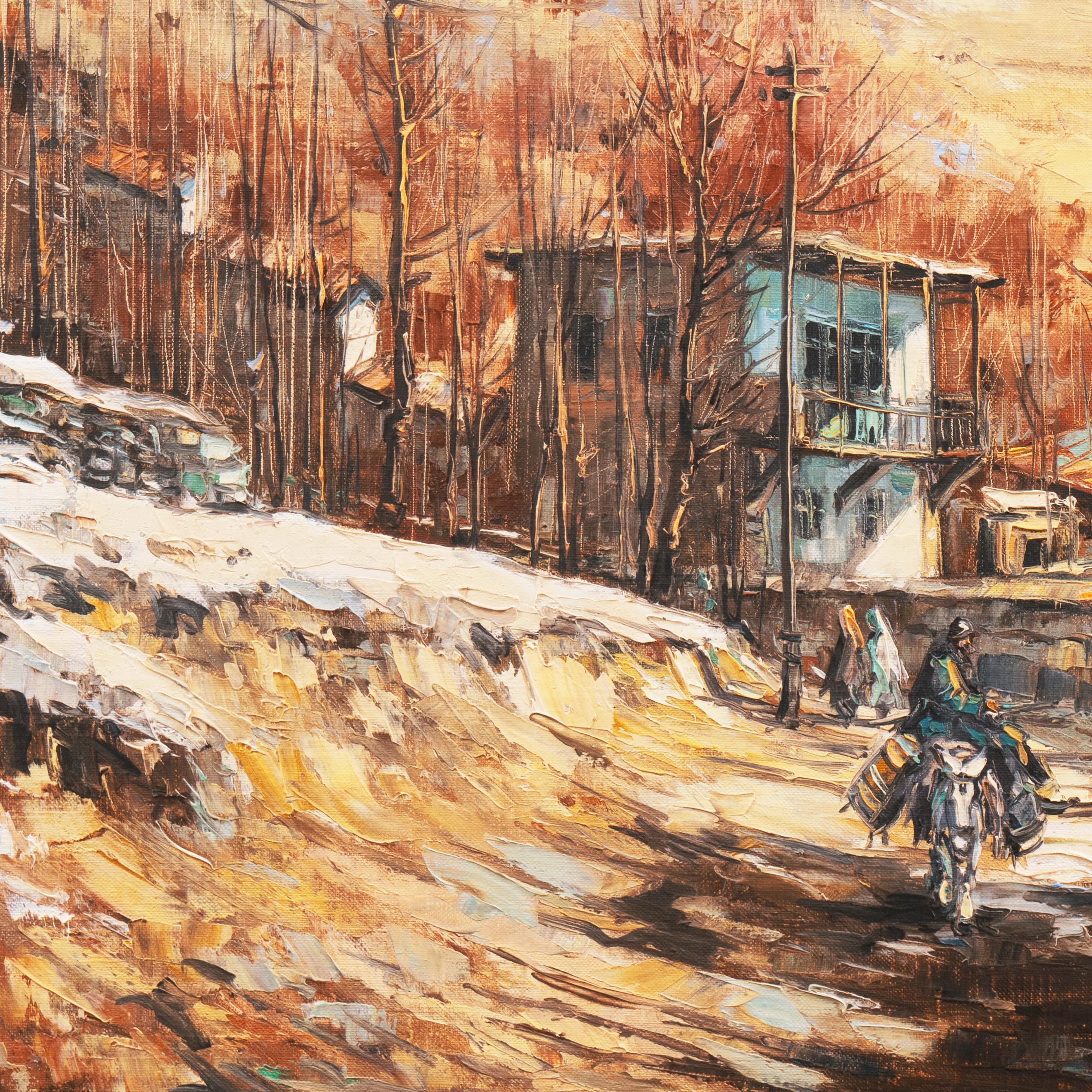 View of Tehran, Iran - Brown Landscape Painting by Arthur Sarkissian 