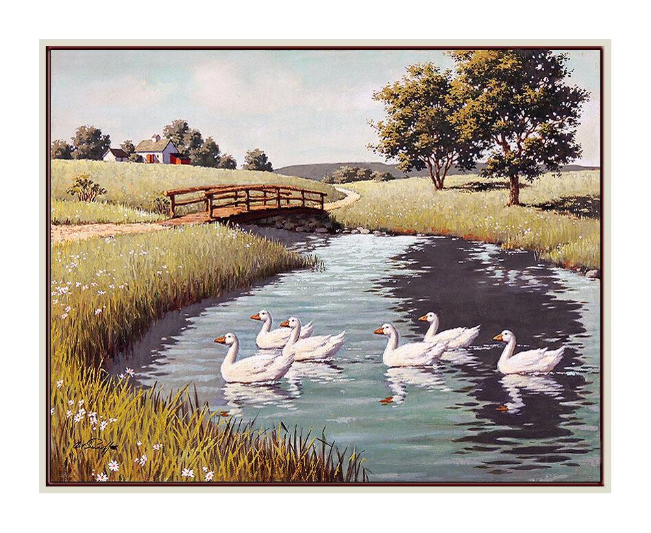 Arthur Sarnoff Oil on Canvas Original Painting Signed Animal Illustration Art For Sale 1