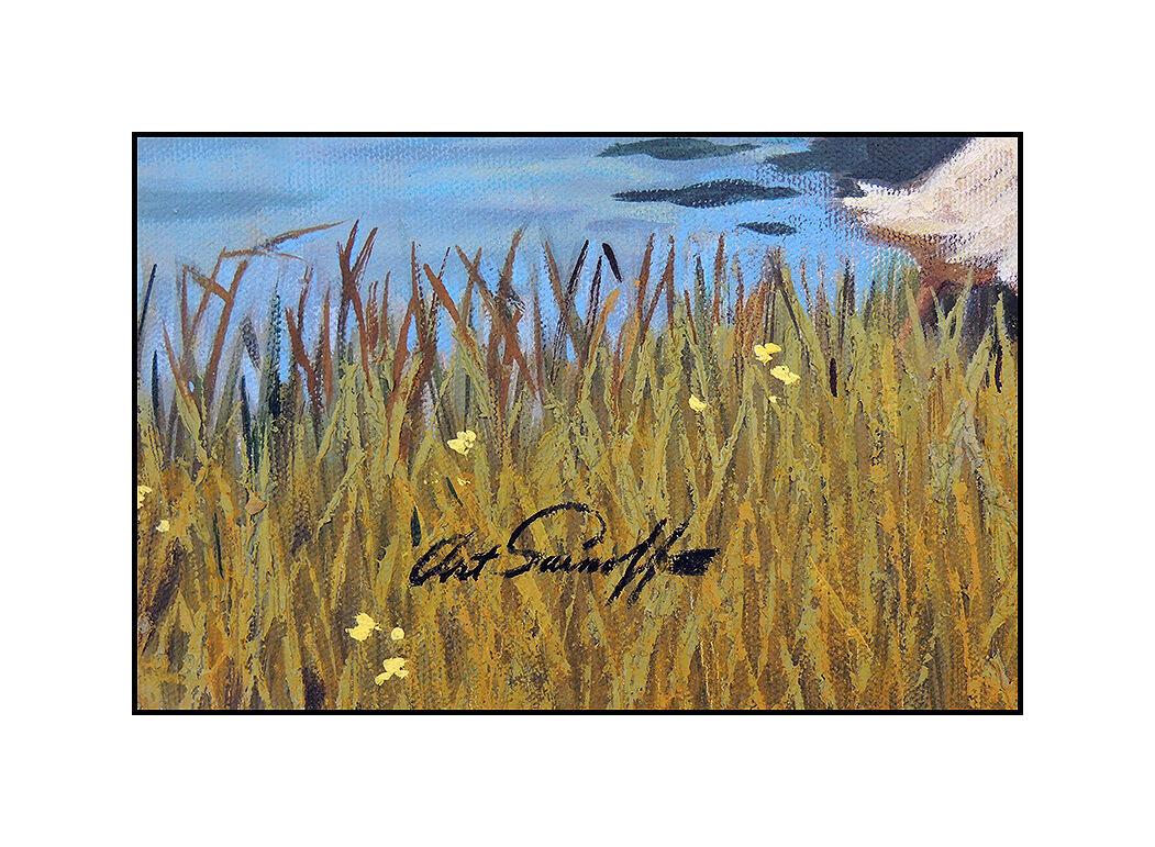 Arthur Sarnoff Original Oil Painting on Canvas Signed Illustration Artwork Duck For Sale 3