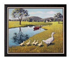 Arthur Sarnoff Original Oil Painting on Canvas Signed Illustration Artwork Duck