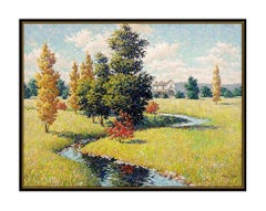 Arthur Sarnoff Original Oil Painting On Canvas Signed Landscape Illustration Art