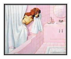 Arthur Sarnoff Original Painting Acrylic Artwork Hand Signed Illustration Pin UP