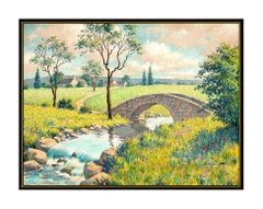 Arthur Sarnoff ORIGINAL Painting Oil On Canvas Signed Landscape Illustration Art