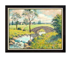 Arthur Sarnoff ORIGINAL Painting Oil On Canvas Signed Landscape Illustration Art