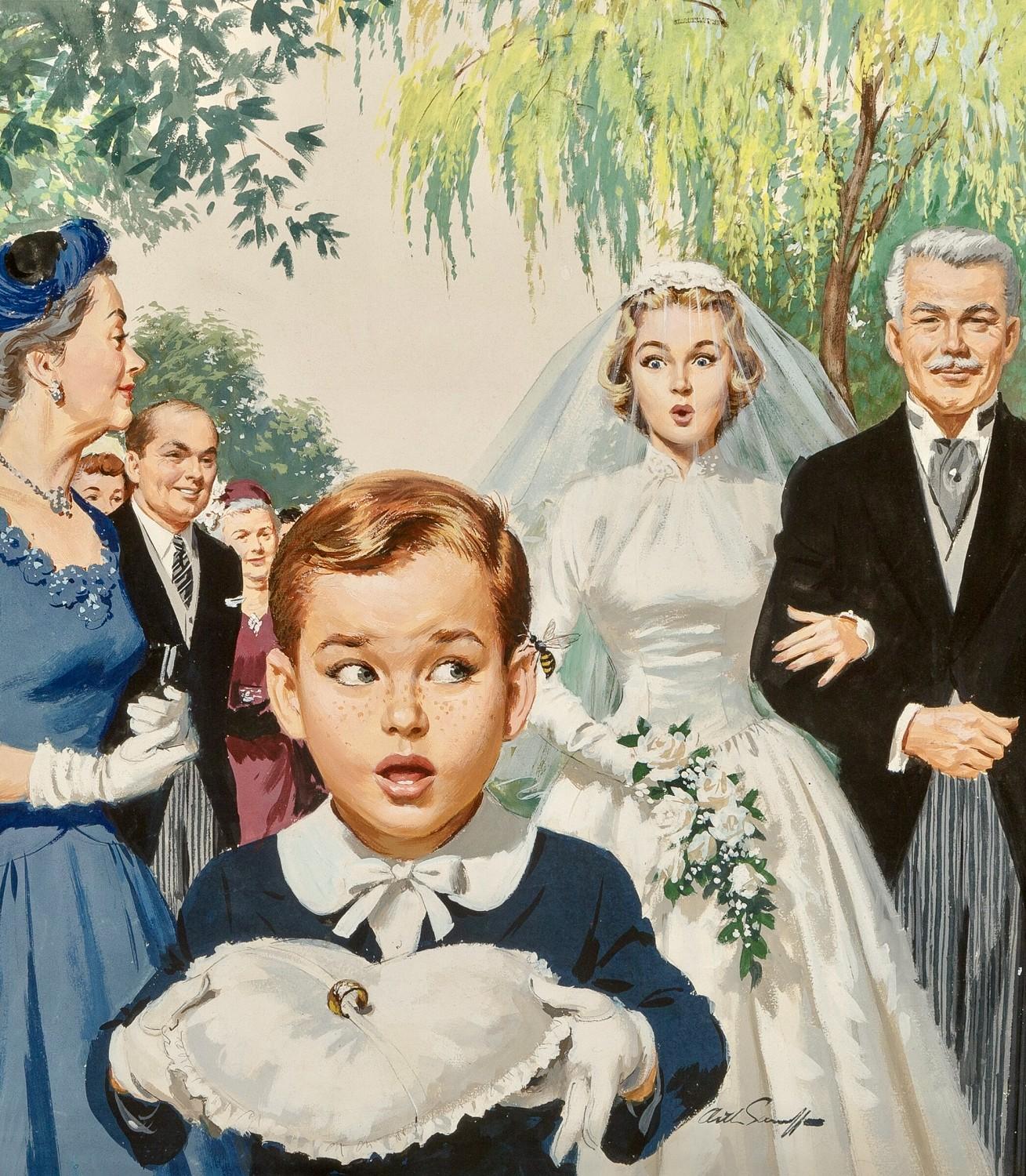 « Le Porteur d'Anneau », illustration originale de couverture pour *The American Weekly Magazine*