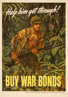 Original World War II Poster 1943 for Abbott Labs - Help Get Him Through! by Art