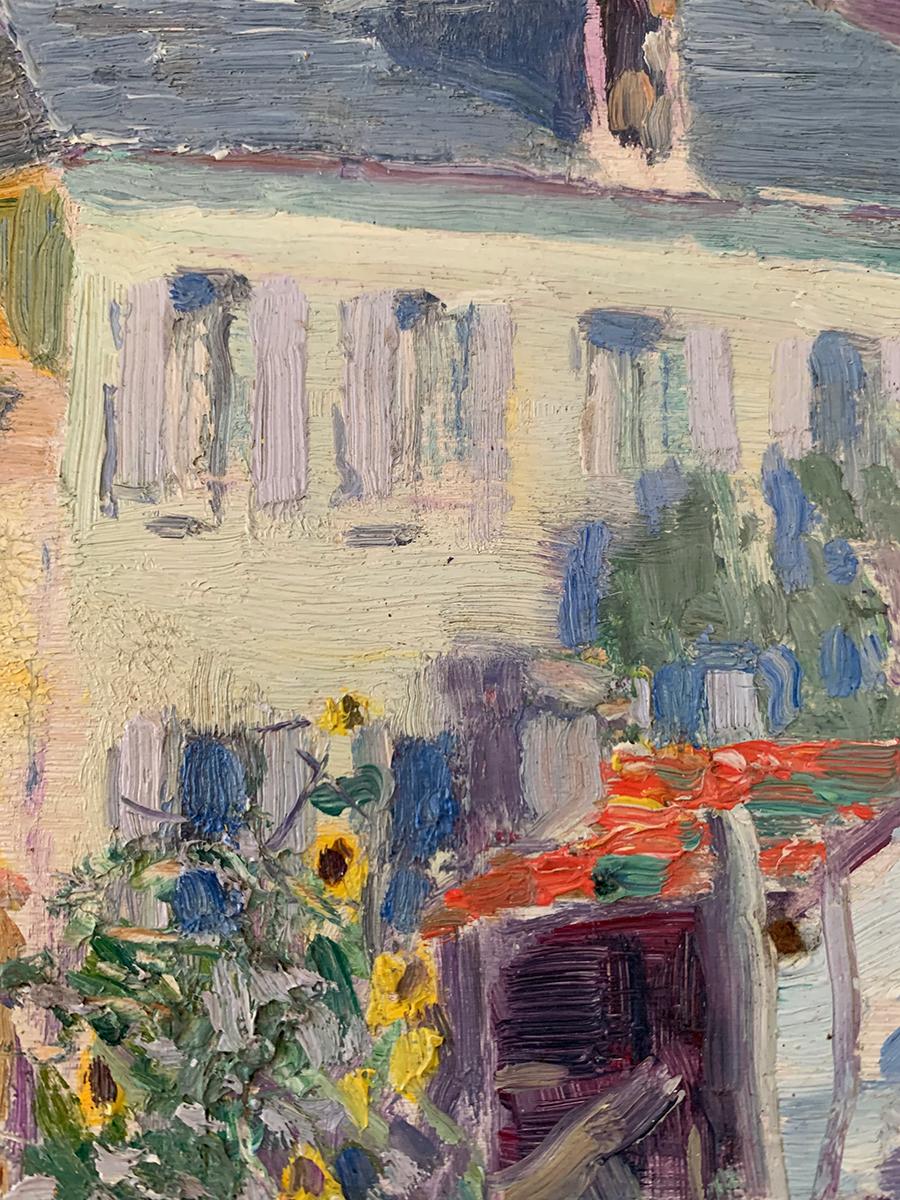 „Impressionistische Landschaft mit Haus“ von Arthur Schneider, Öl auf Leinwand (Impressionismus), Painting, von Arthur Schneider 