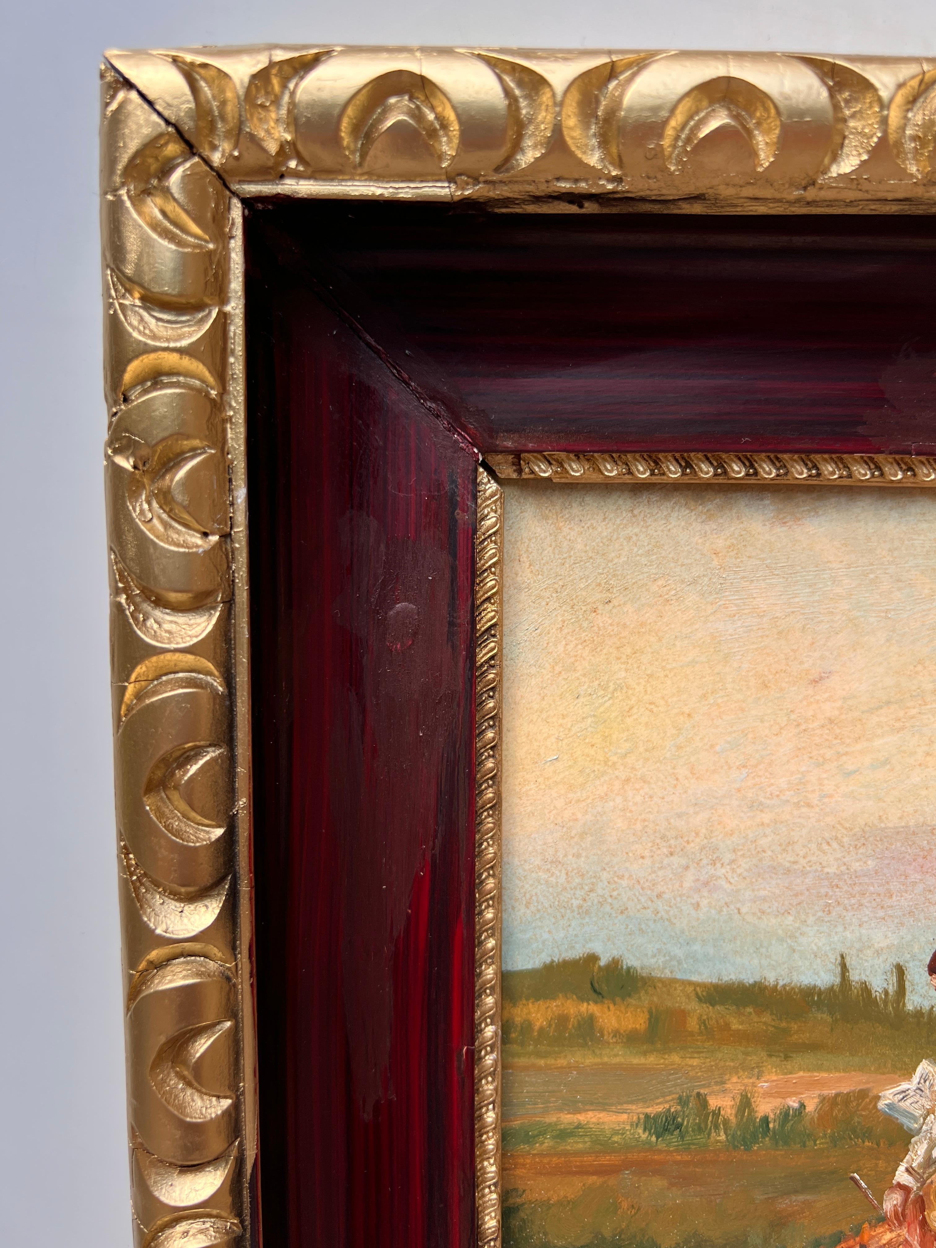 Listado Artista Americano Arthur Schneider (1866-1943 Antiguo Óleo sobre tabla Pintura en venta 4