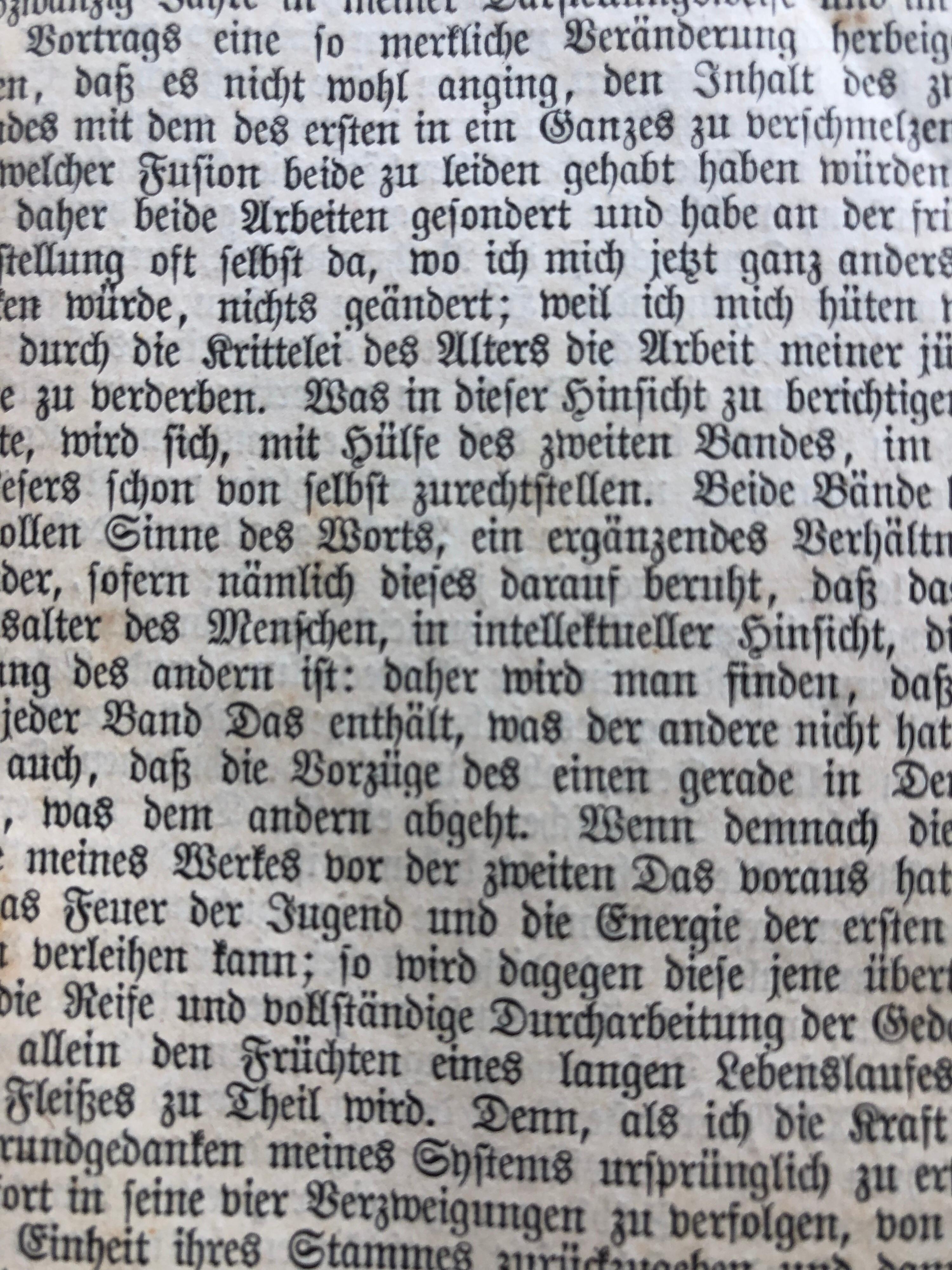 Schopenhauer, Arthur (1788-1860). Die Welt als Wille und Vorstellung. Leipzig: F.A. Brockhaus, 1819.

8o (197 x 118 mm). Folding table opposite page 73 and several diagrams in text. (Some light browning.) Contemporary German boards (some rubbing