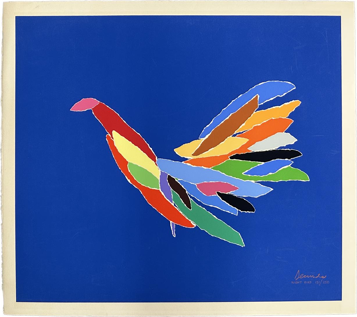 Abstract Print di Arthur Secunda - Night Bird, serigrafia firmata in edizione limitata