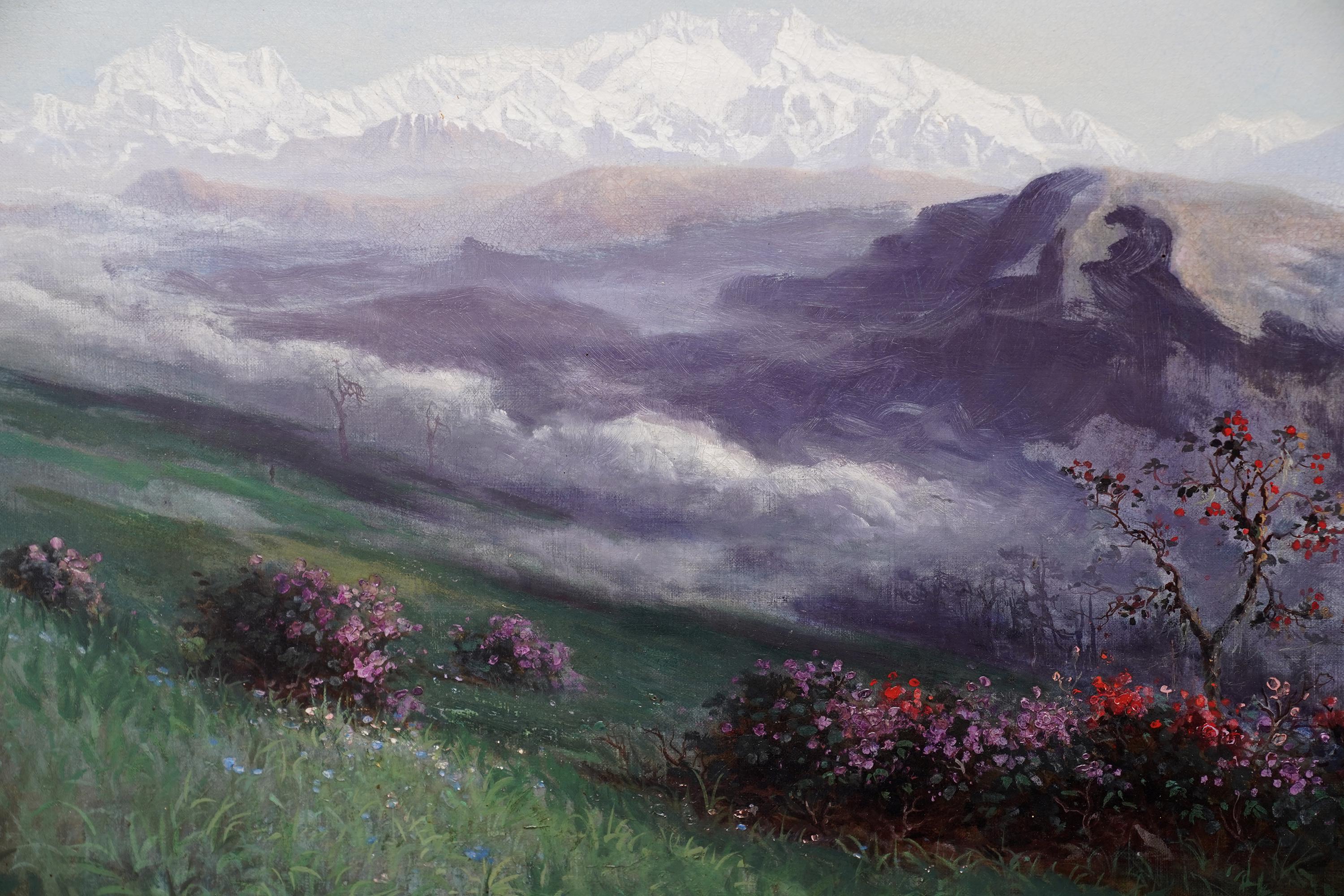 distant mountains painting
