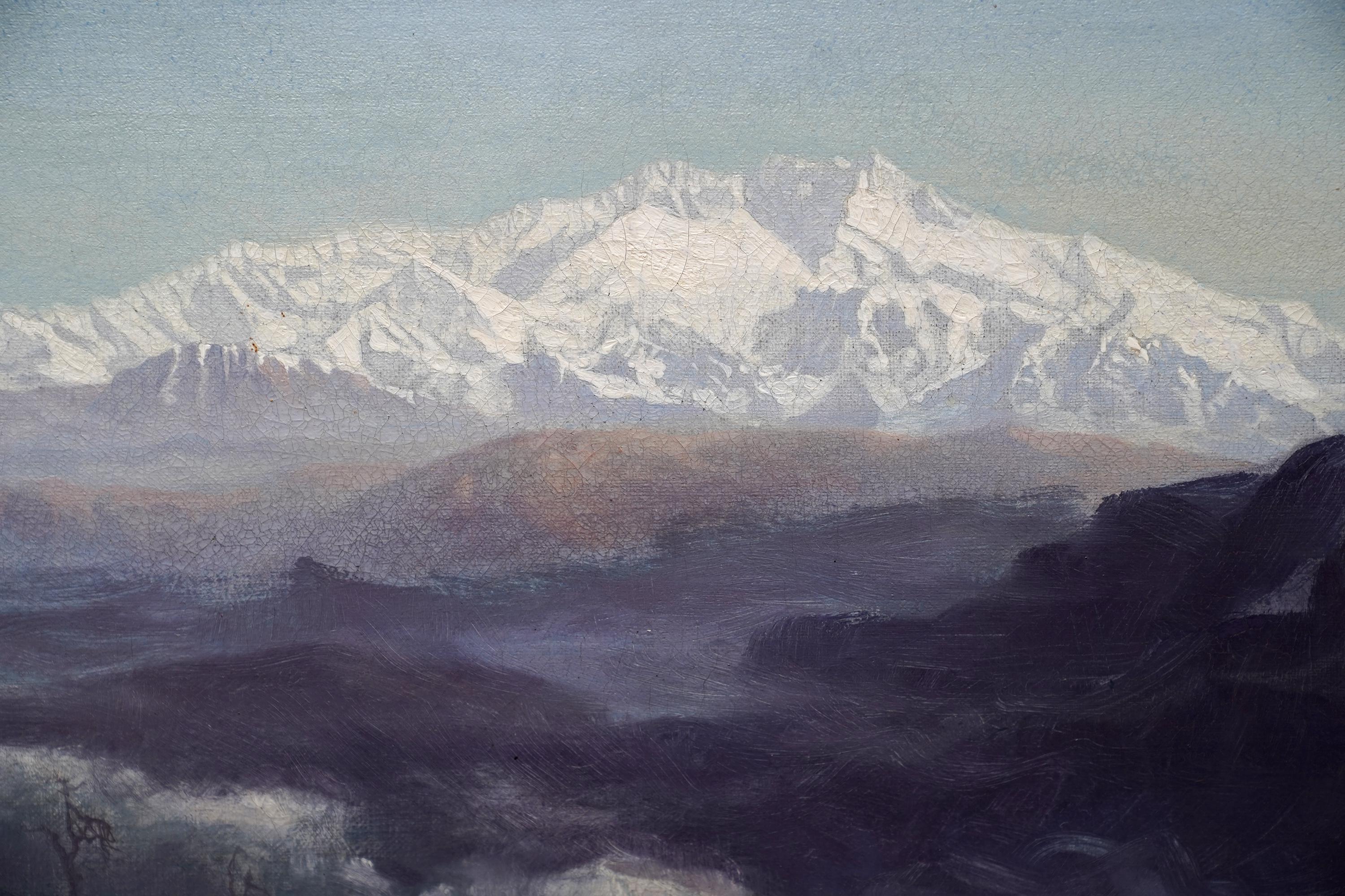 Landscape with Distant Mountains - British Victorian art landscape oil painting  For Sale 2