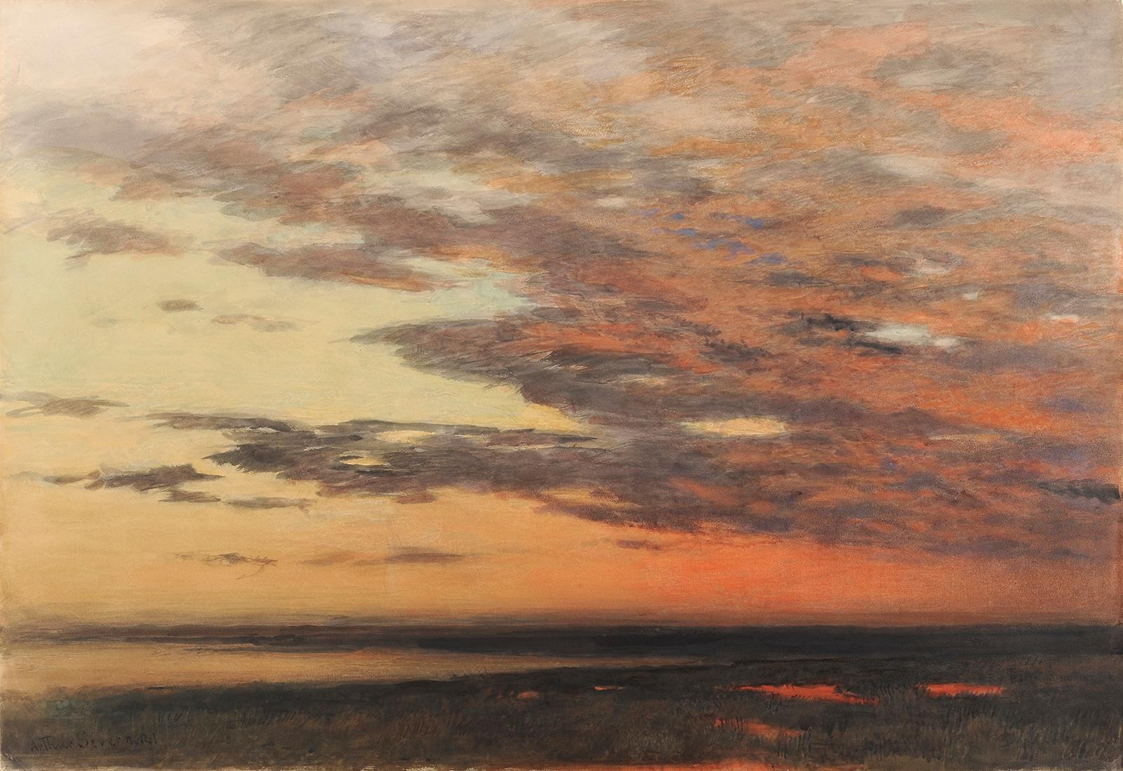 Twilight over an estuary in England