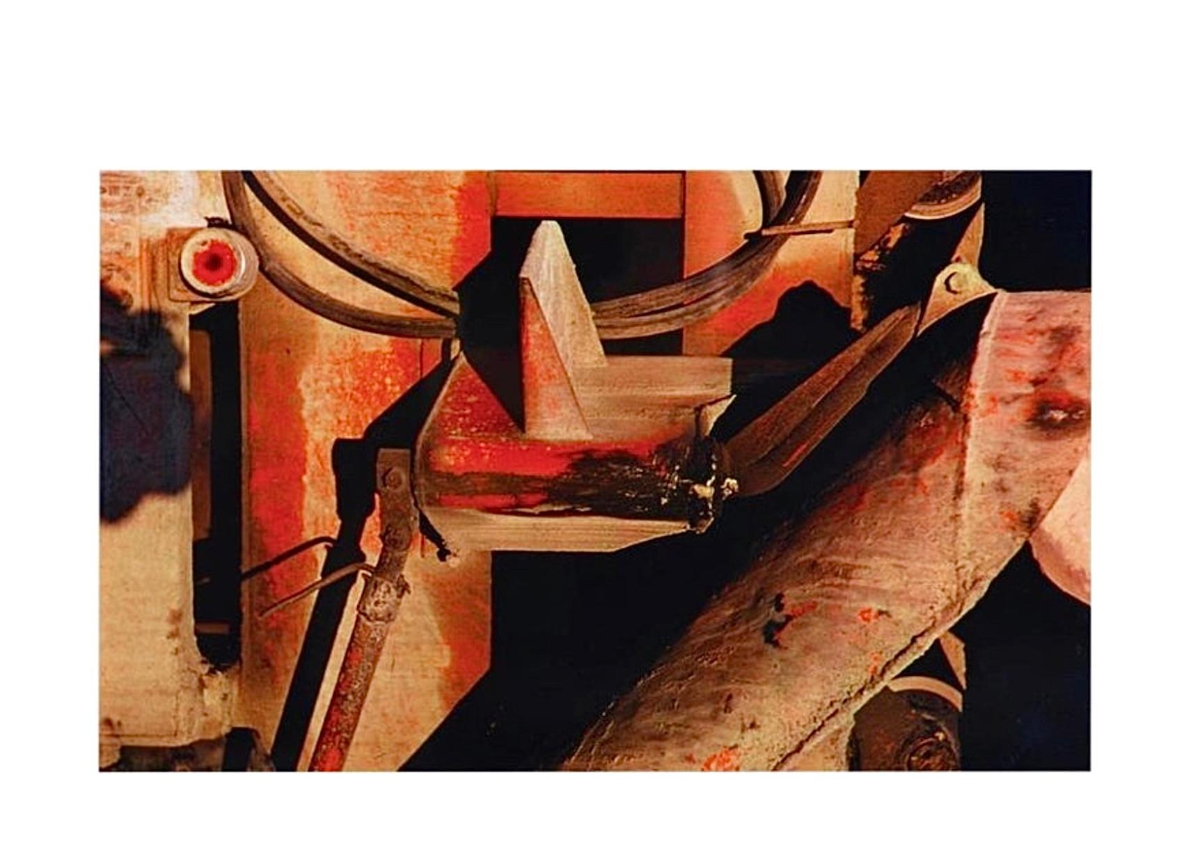 Arthur Siegel Zementmixer 1953, Abstrakter Farb Transferdruck, signiert im Angebot