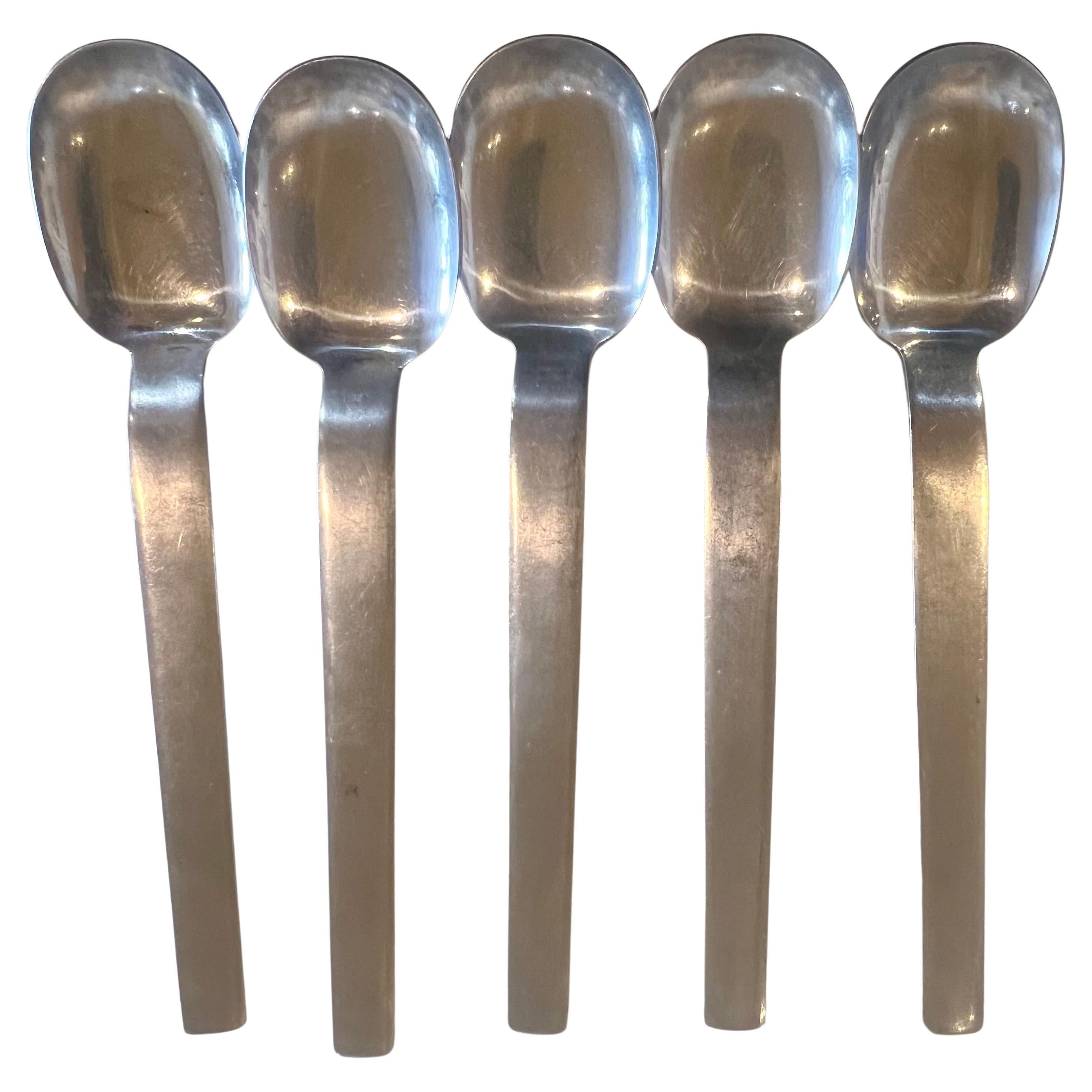 Mid-Century Modern Arthur Slam Satin Bordelon Flatware set 22 Pcs. Austria