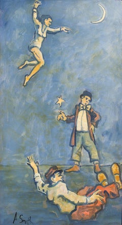 Vintage Arthur Smith Original Painting of Acrobats