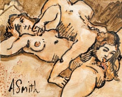 Vintage Original Arthur Smith Modernist Erotic Painting