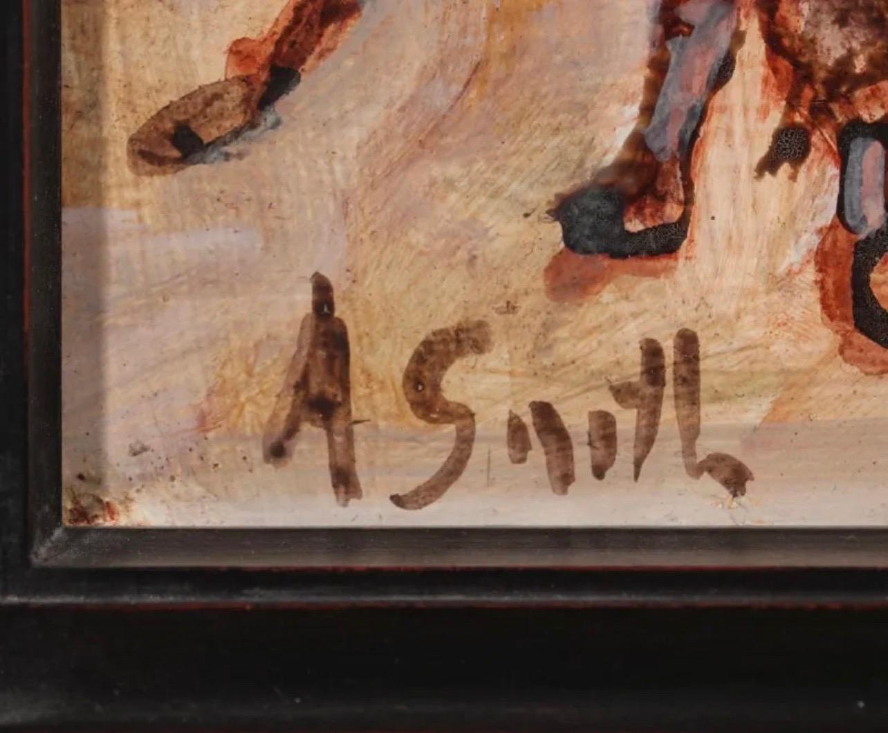 Émeute de rue Peinture à l'huile Police montée Artiste du WPA Justice sociale Art américain en vente 4