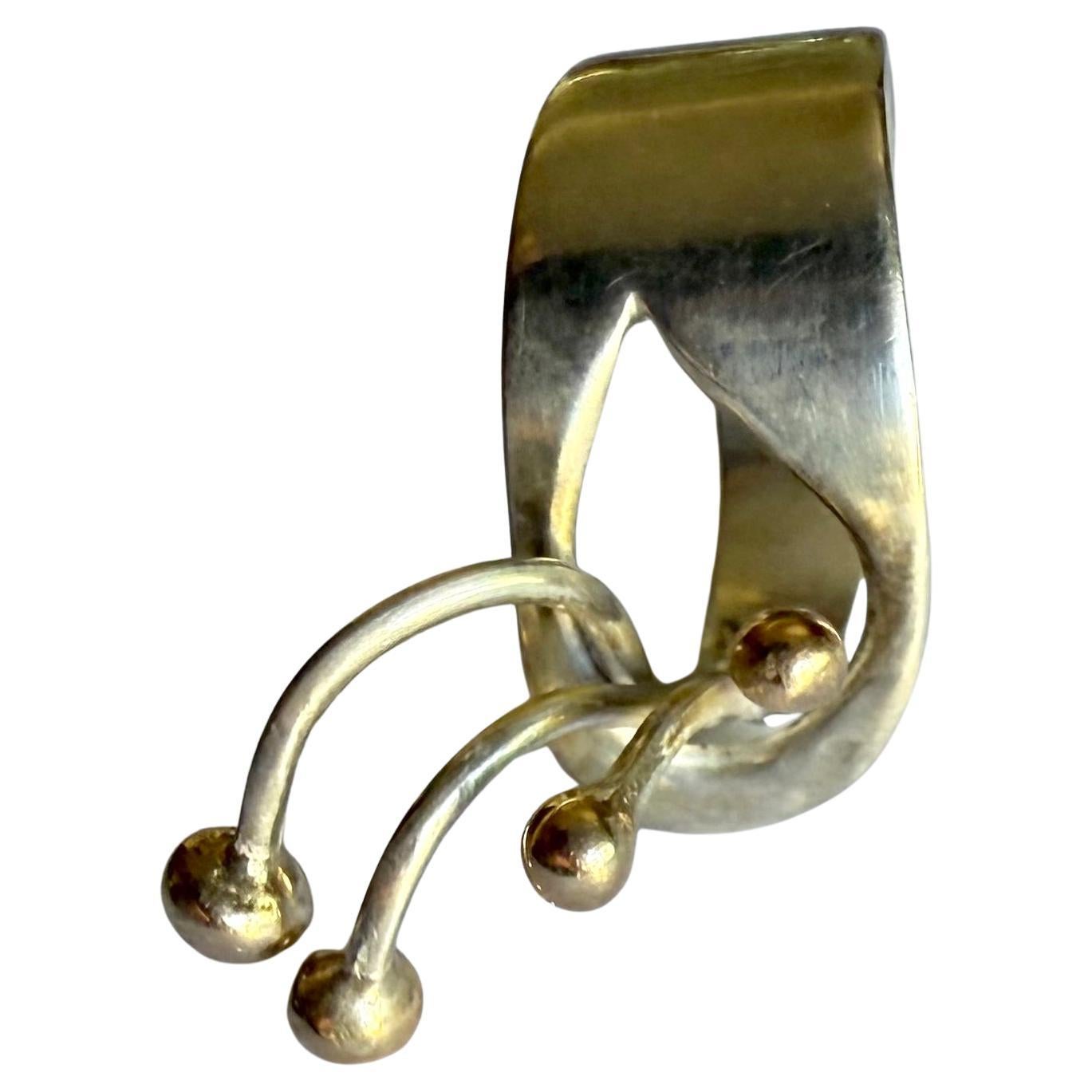 Arthur Smith Anello Modernista di New York in argento sterling e vermeil d'oro in vendita 1