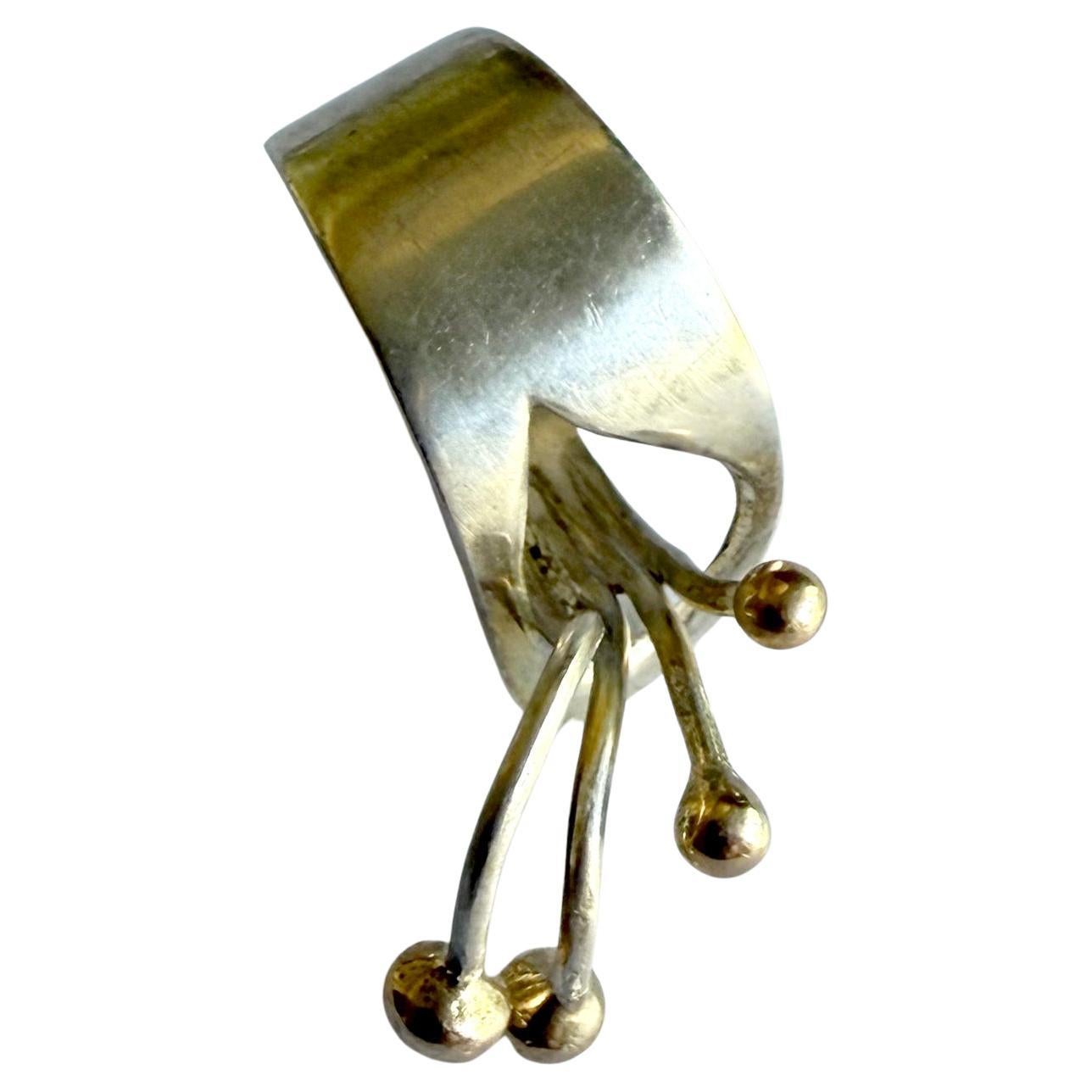 Arthur Smith Anello Modernista di New York in argento sterling e vermeil d'oro in vendita 2