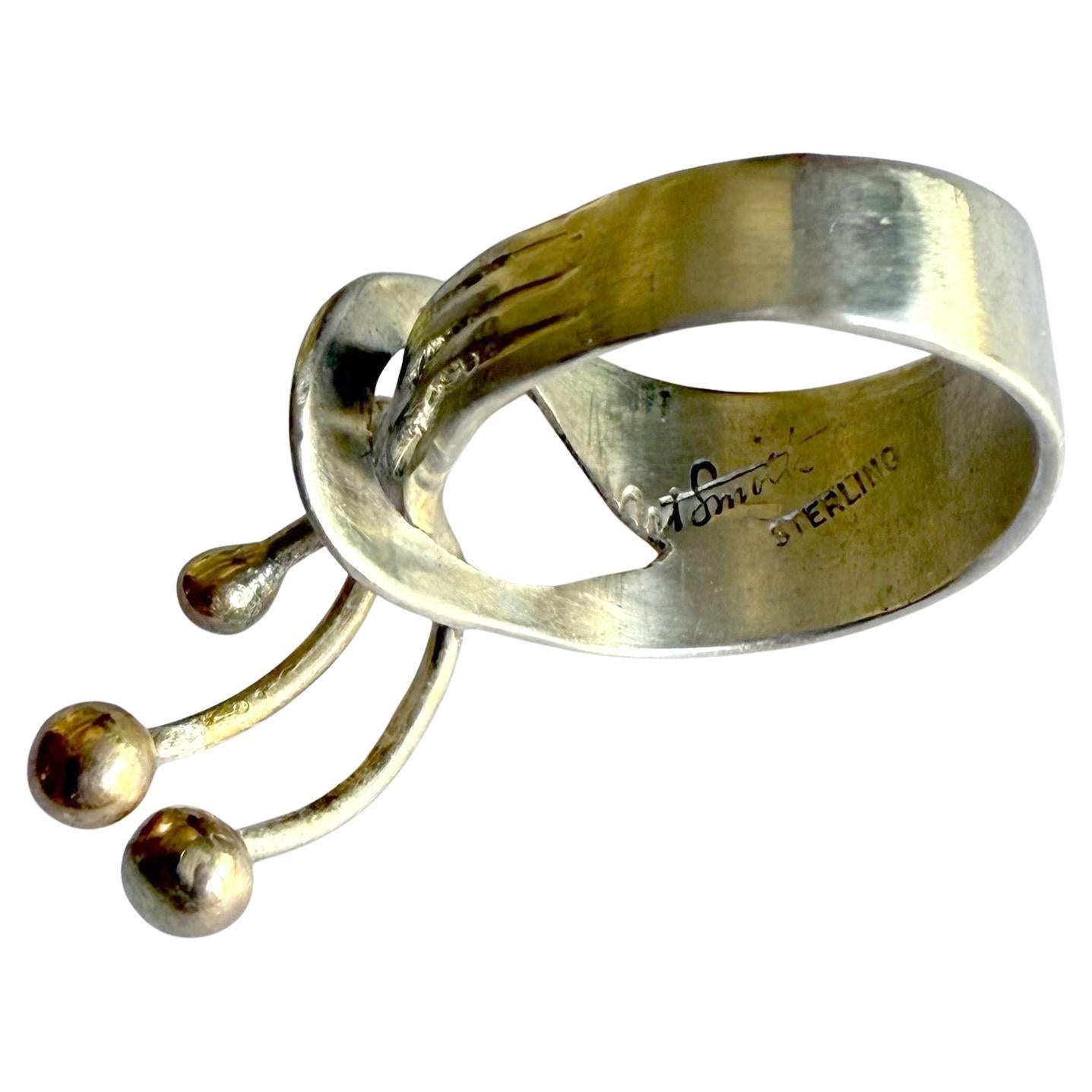 Arthur Smith Anello Modernista di New York in argento sterling e vermeil d'oro in vendita 4
