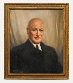 Arthur Spooner  RBA (1873-1962)  - 1957 Olio, Ritratto di uomo a mezzo busto