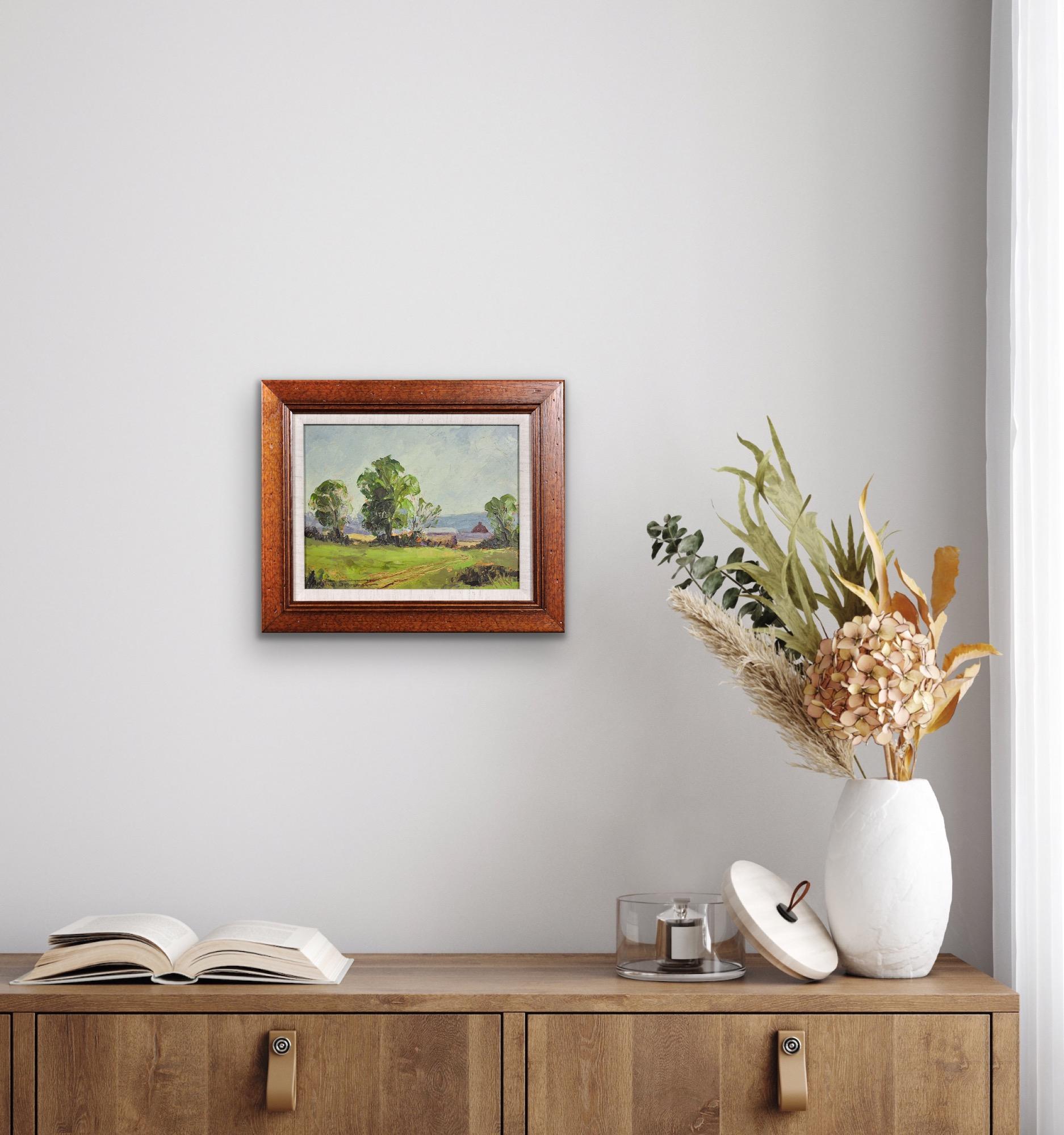 Framed Impasto En Plein Air Post Impressionist Oil Painting Of Rural Derbyshire For Sale 9